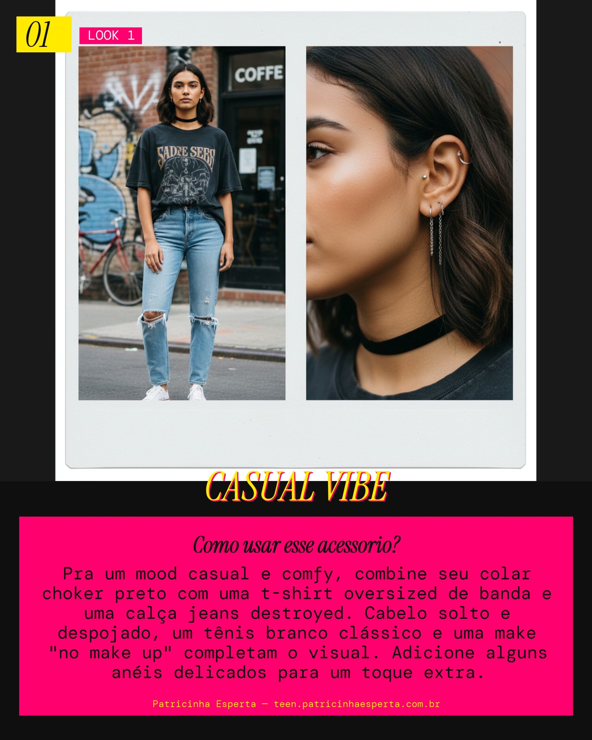Look 1: Choker no Dia a Dia Casual