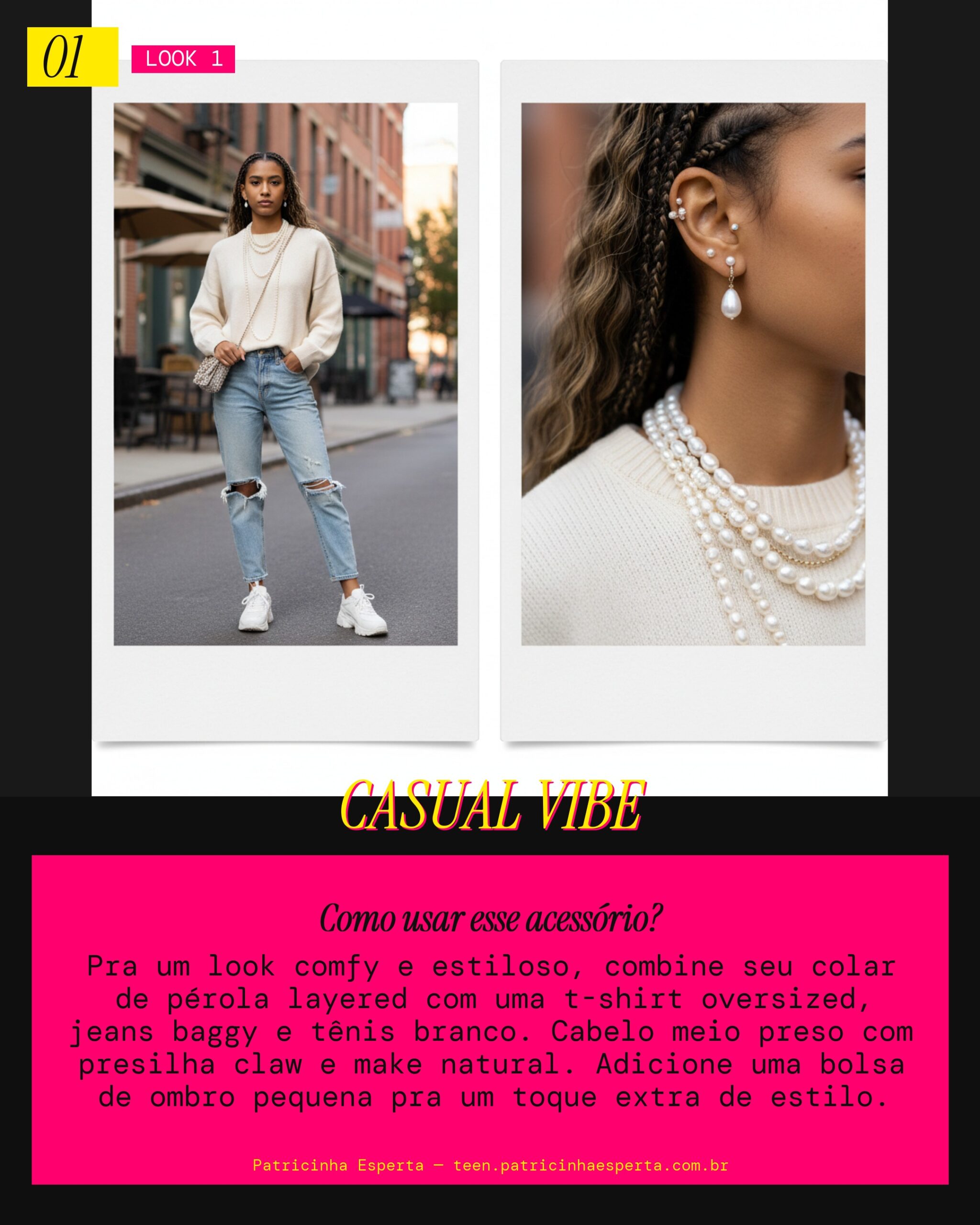 Colar de Pérola Layered: Casual Chic do Dia a Dia