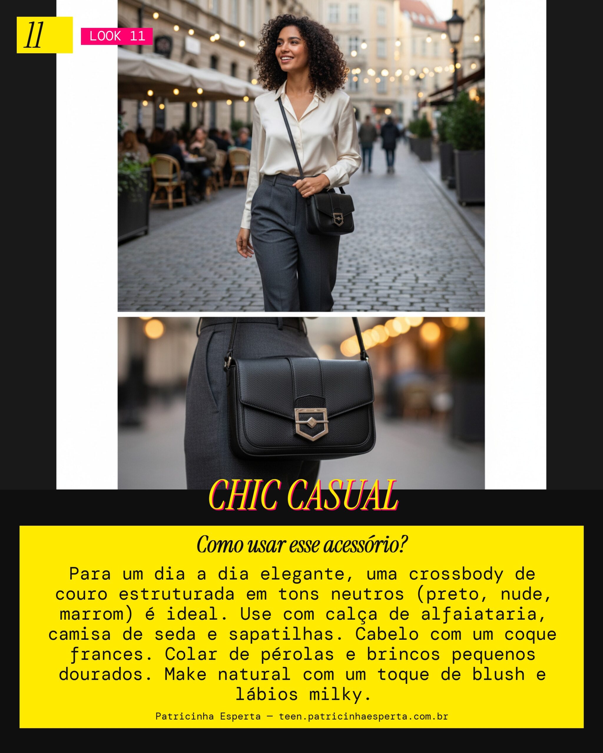 Bolsa transversal para o dia a dia elegante