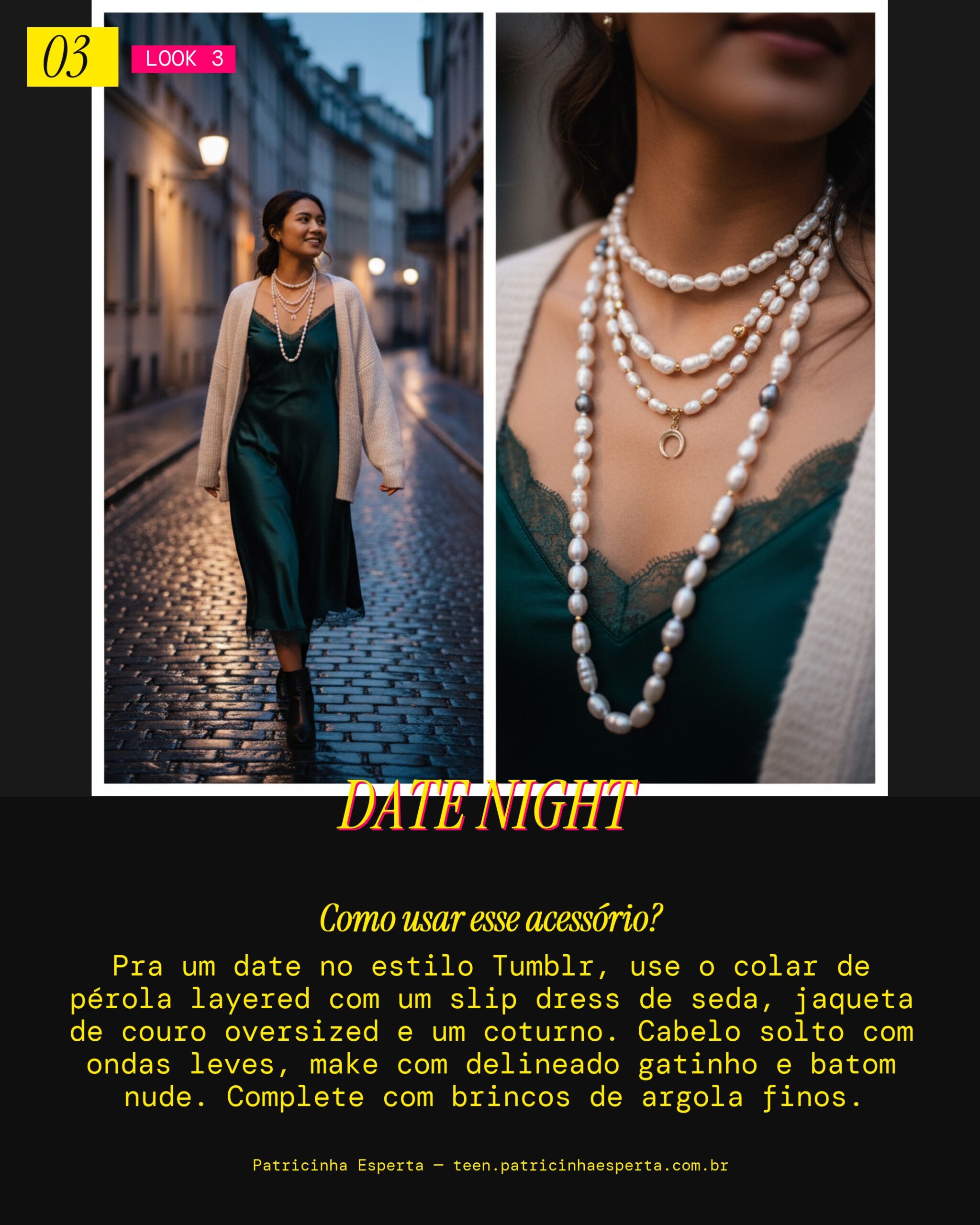 Colar de Pérola Layered: Encontro Tumblr