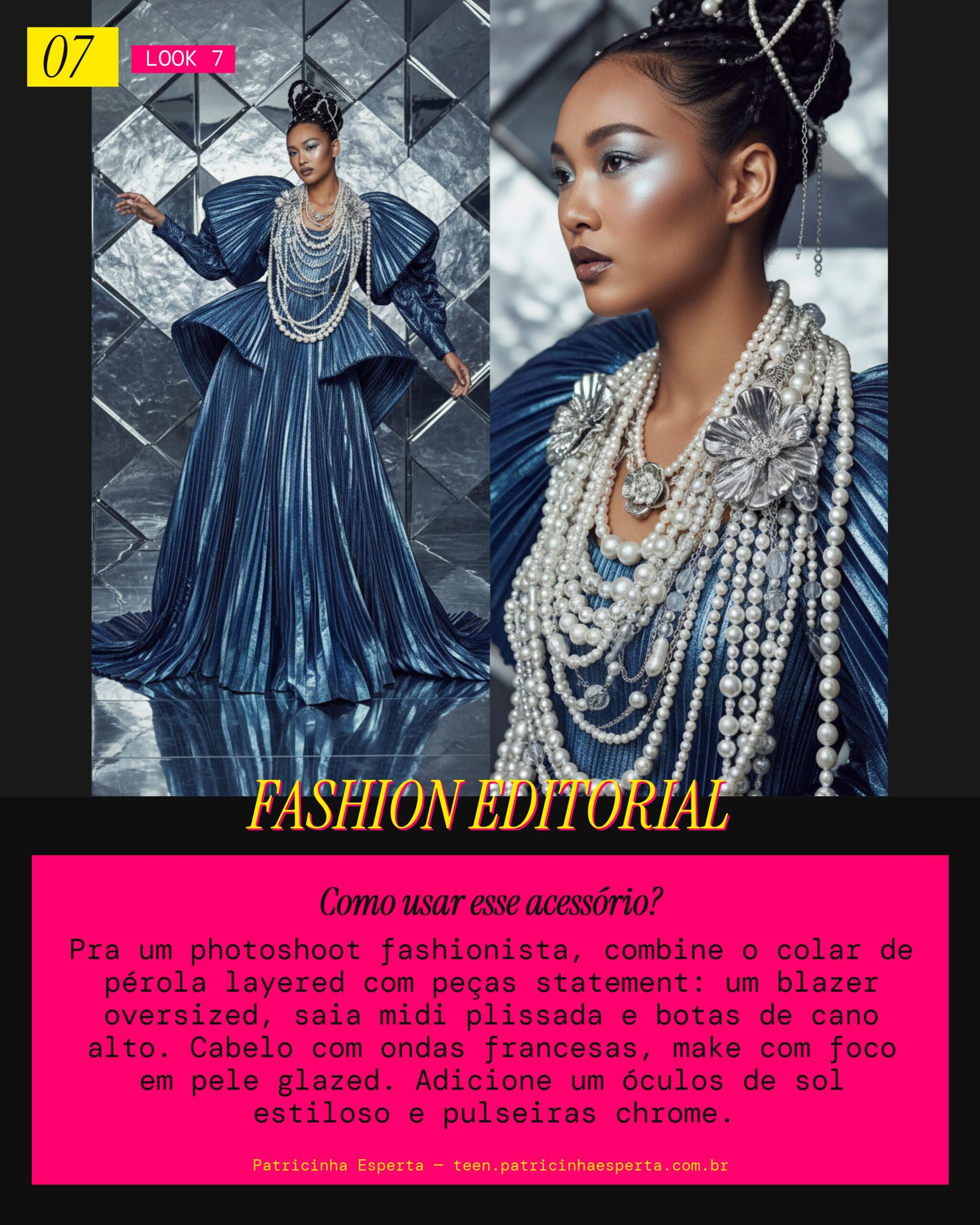 Colar de Pérola Layered: Vibe Editorial Fashionista