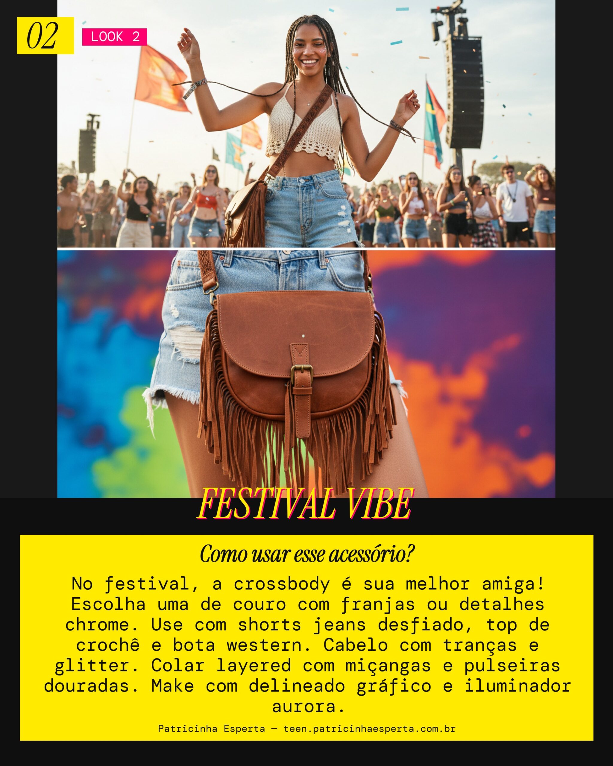 Bolsa transversal para a vibe festivalera