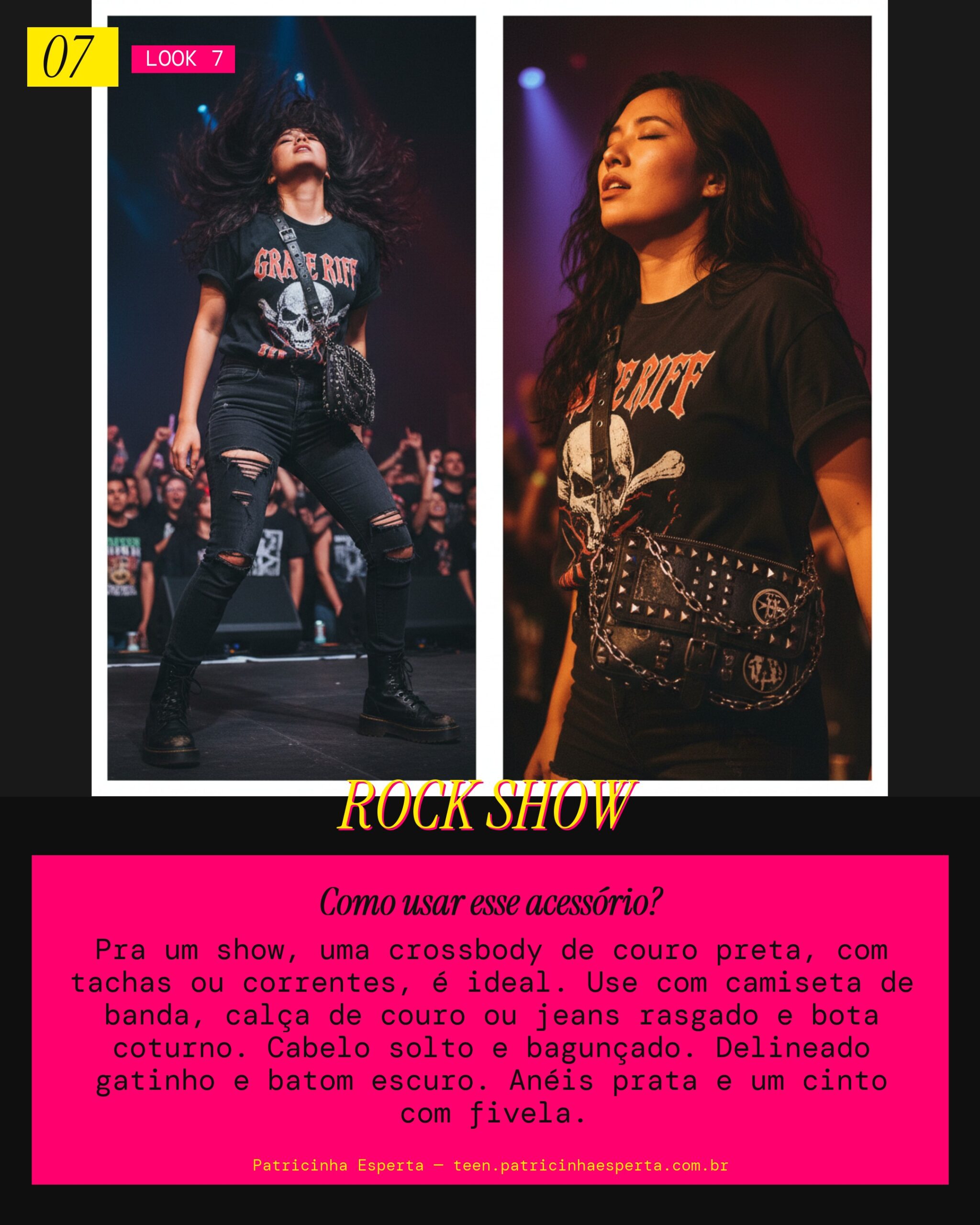 Bolsa transversal para o show vibe rocker