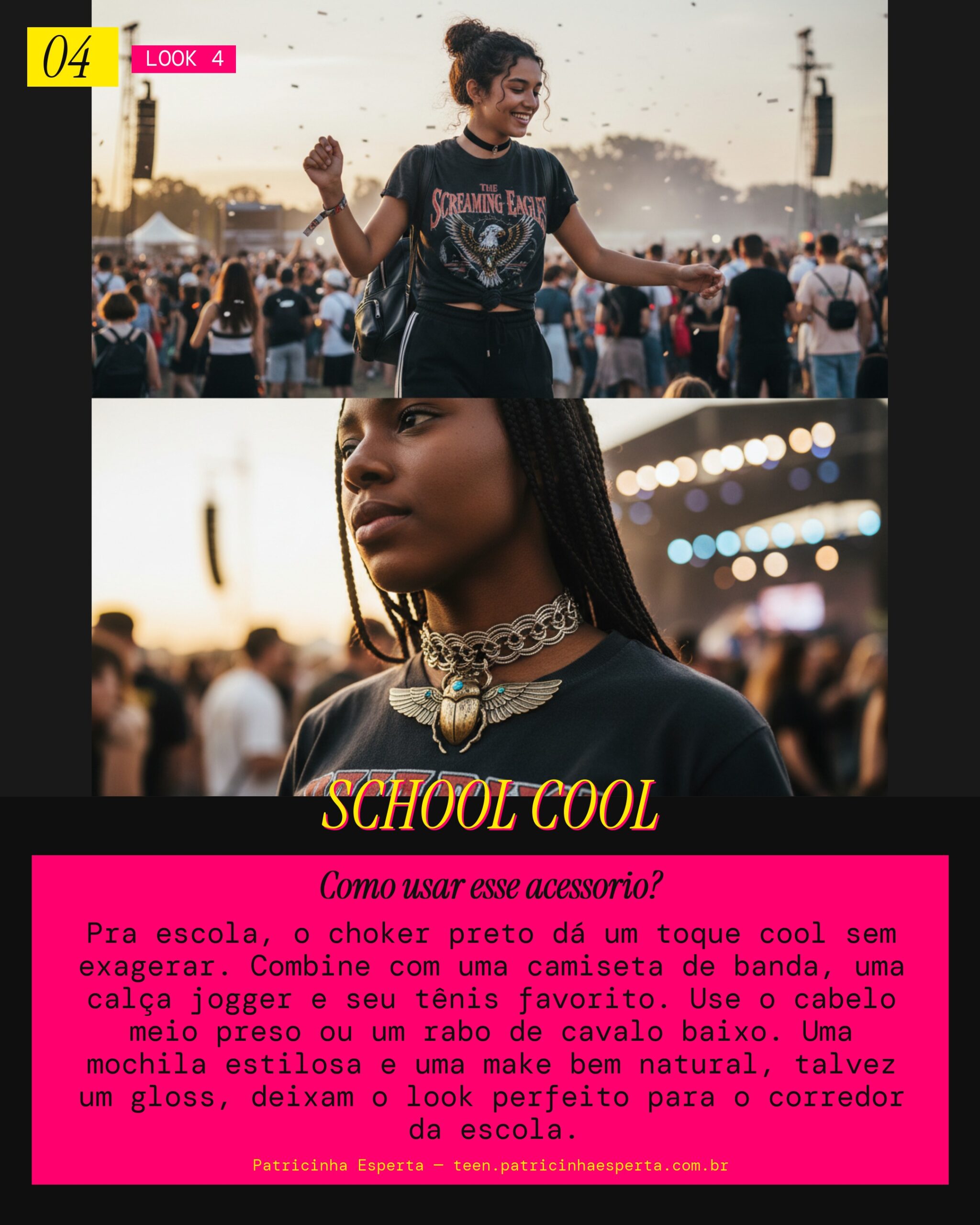 Look 4: Choker para a Escola Cool