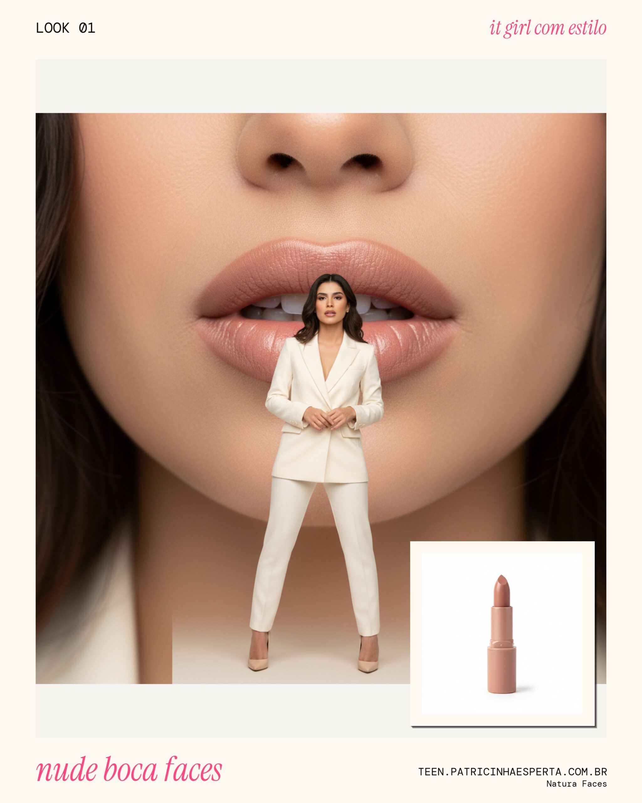 Natura Faces Batom Hidratante FPS 8 Cor Nude Boca