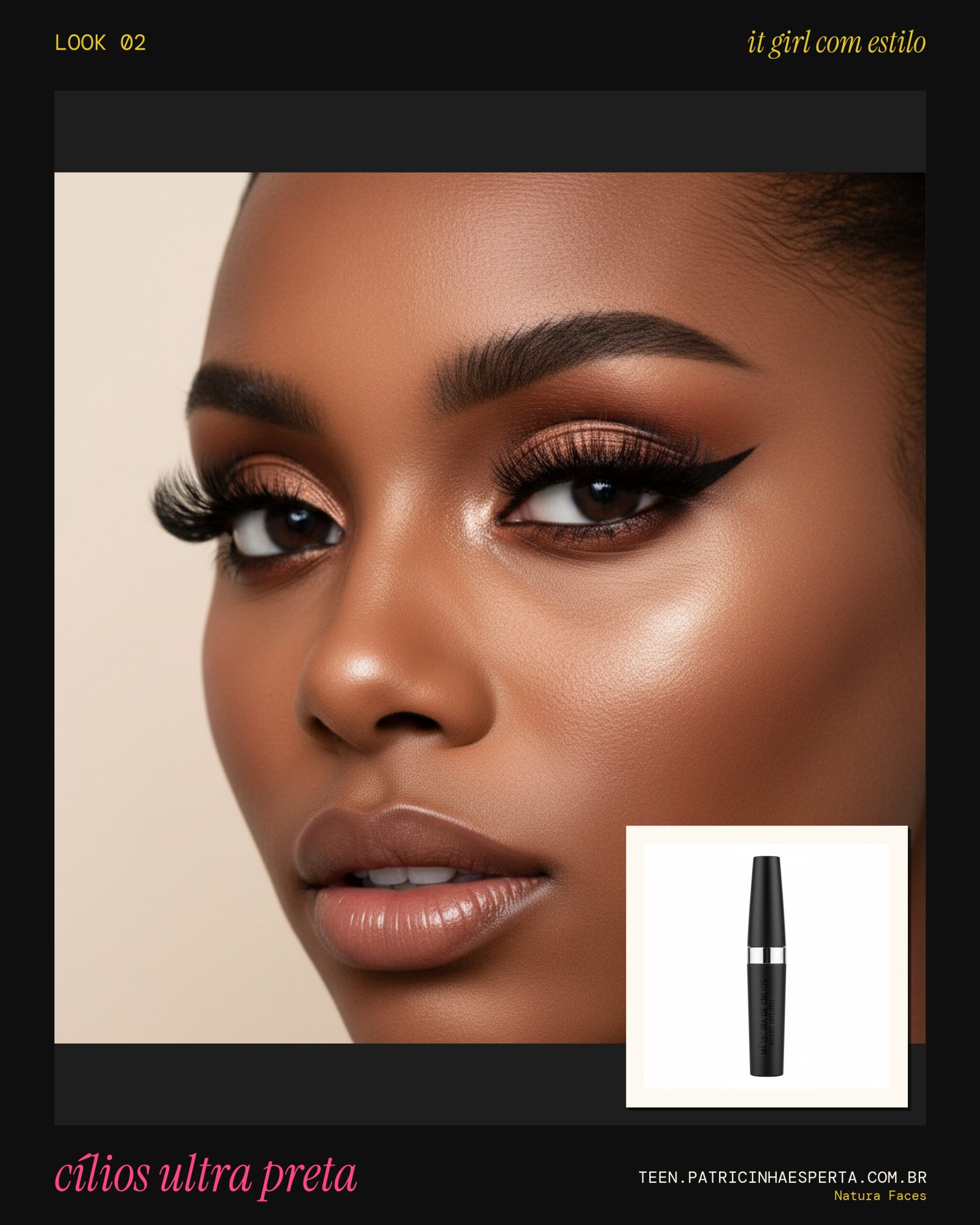 Natura Faces Máscara para Cílios Ultra Preta Curva e Alonga