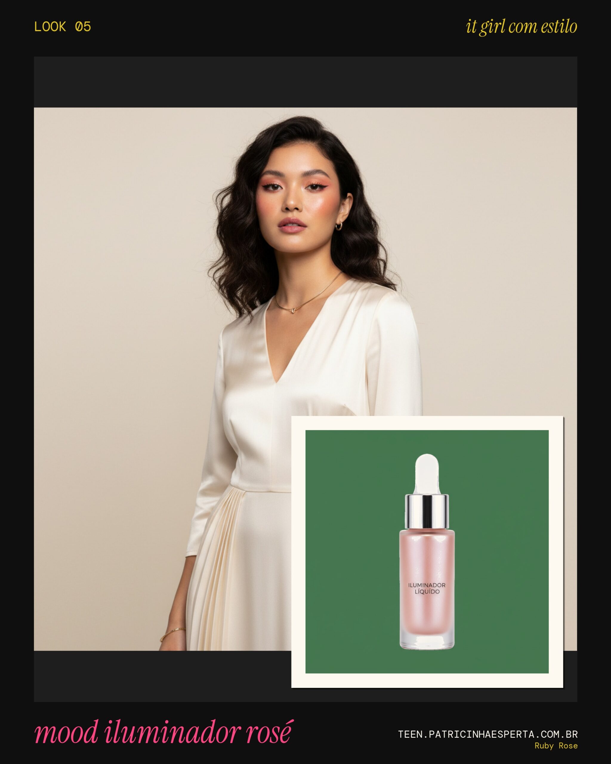 Ruby Rose Iluminador Facial Feels Mood cor Rosé