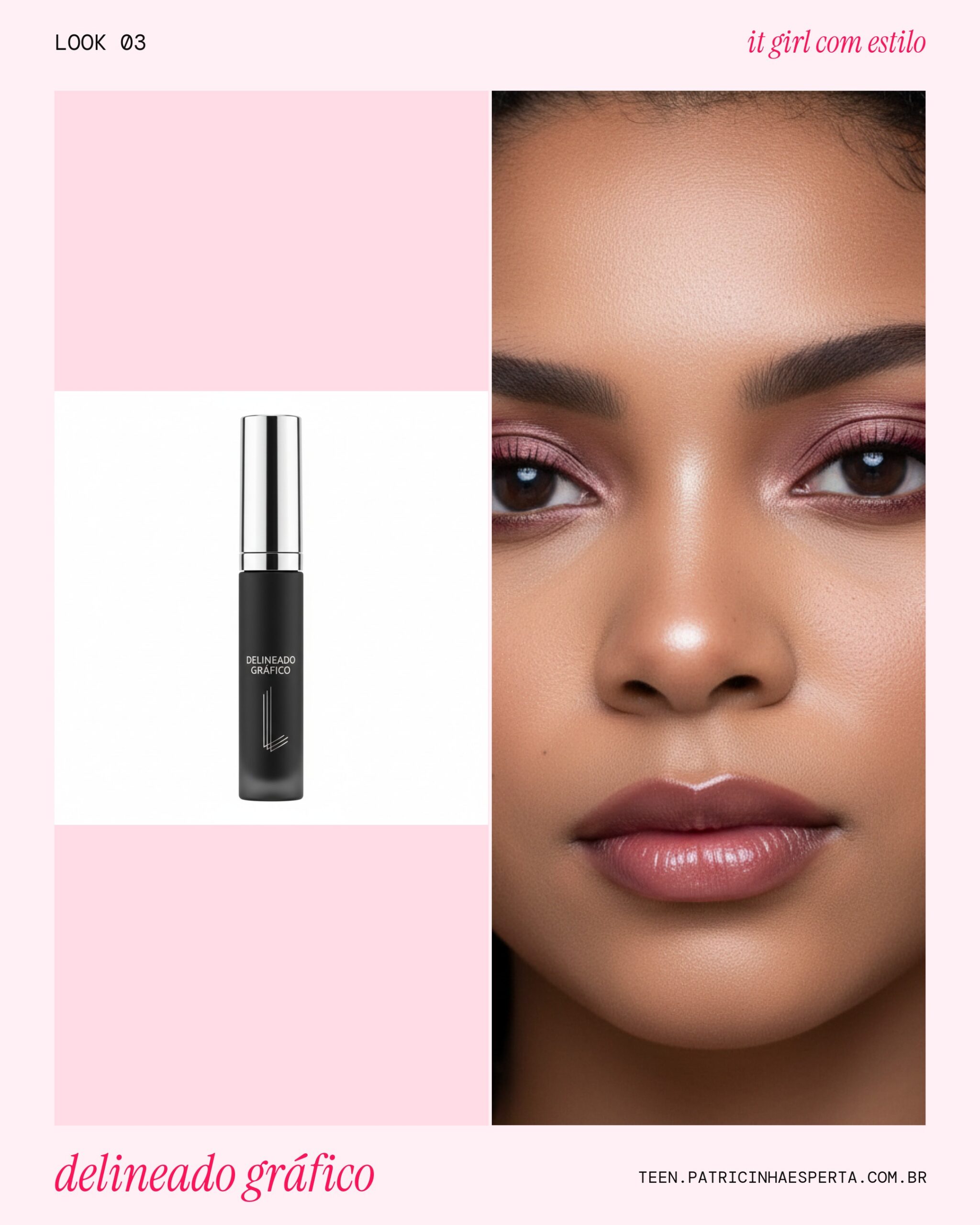 Delineado Gráfico Vinho: Olhar Poderoso!