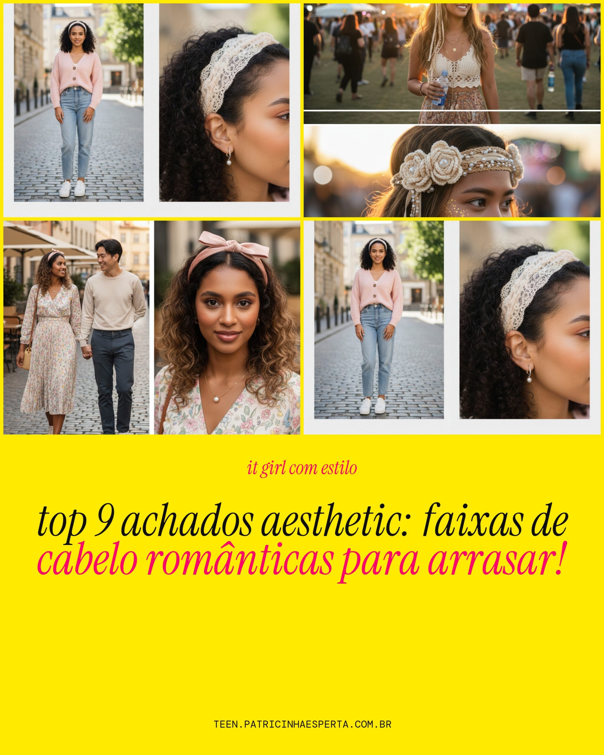 faixa de cabelo romantica