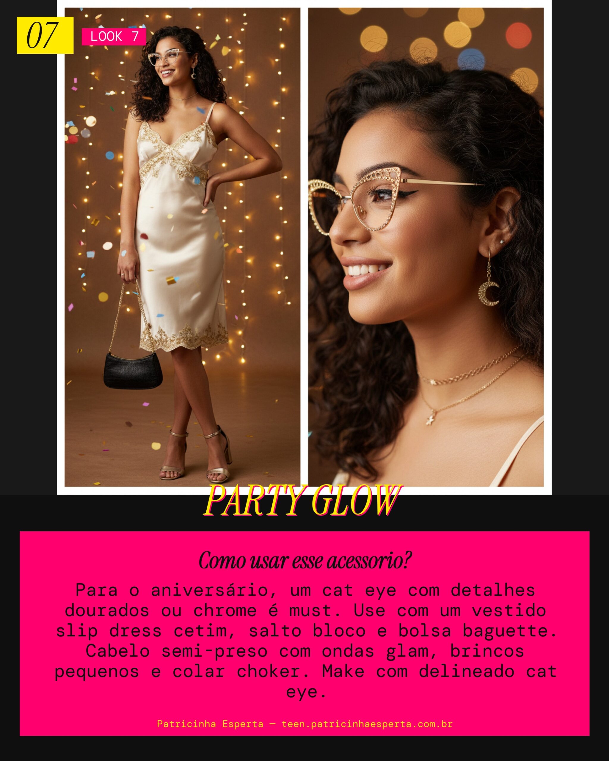 Óculos Cat Eye: Aniversário Babado