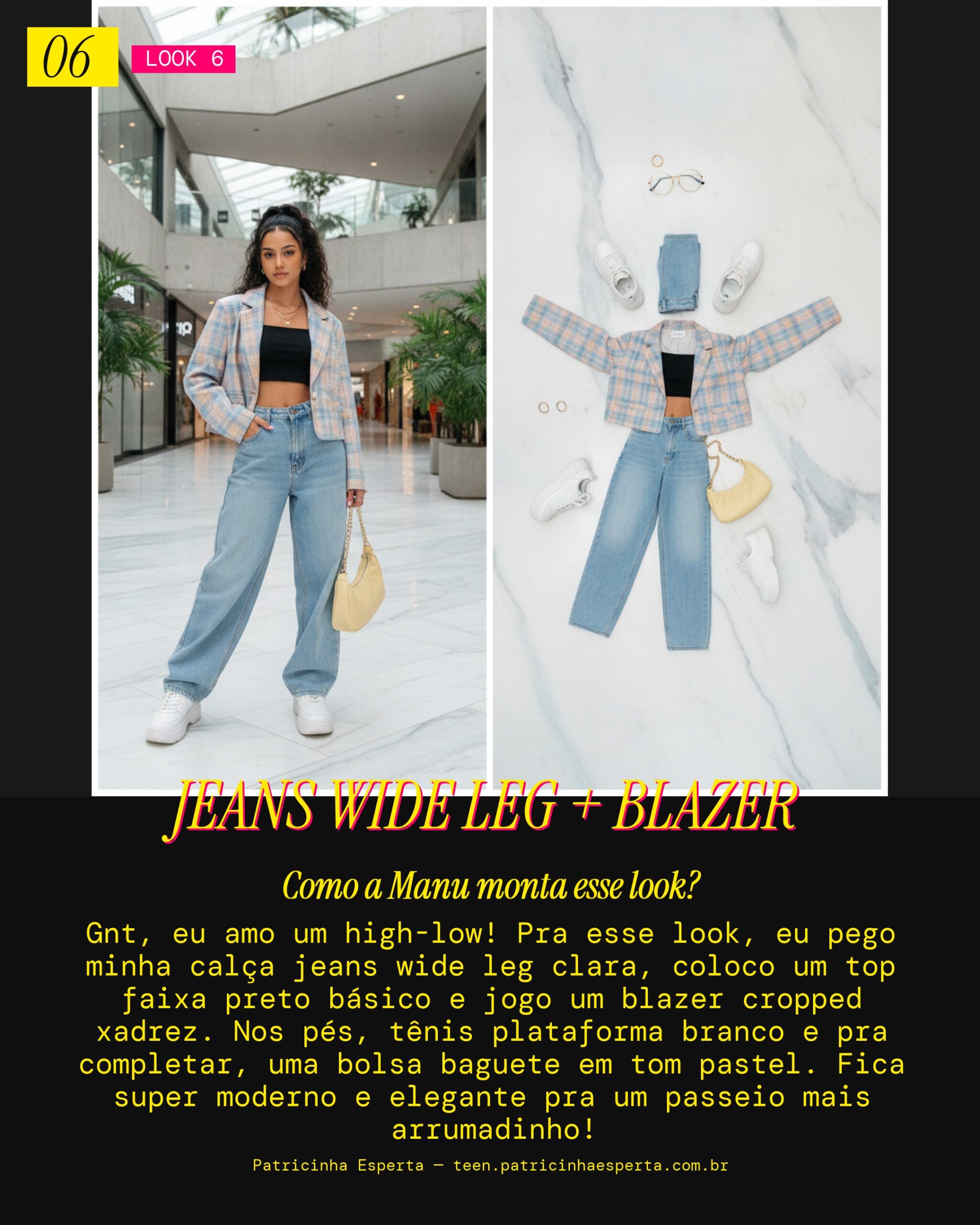 MANU RECOMENDA: Jeans Wide Leg e Blazer Cropped pra um Shopping com Estilo