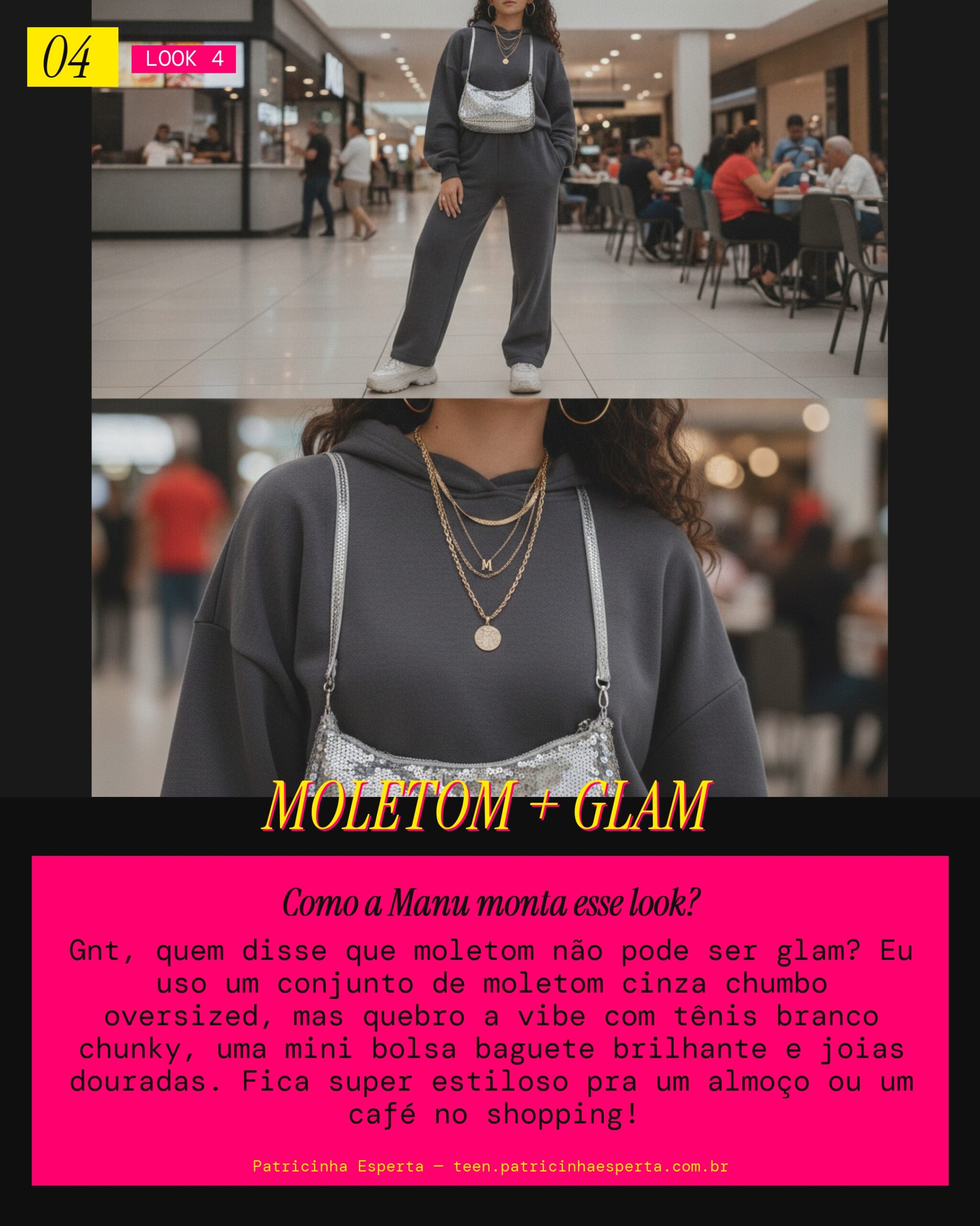 MANU RECOMENDA: Conjunto Moletom com Toque Glam pra um Almoço no Shopping