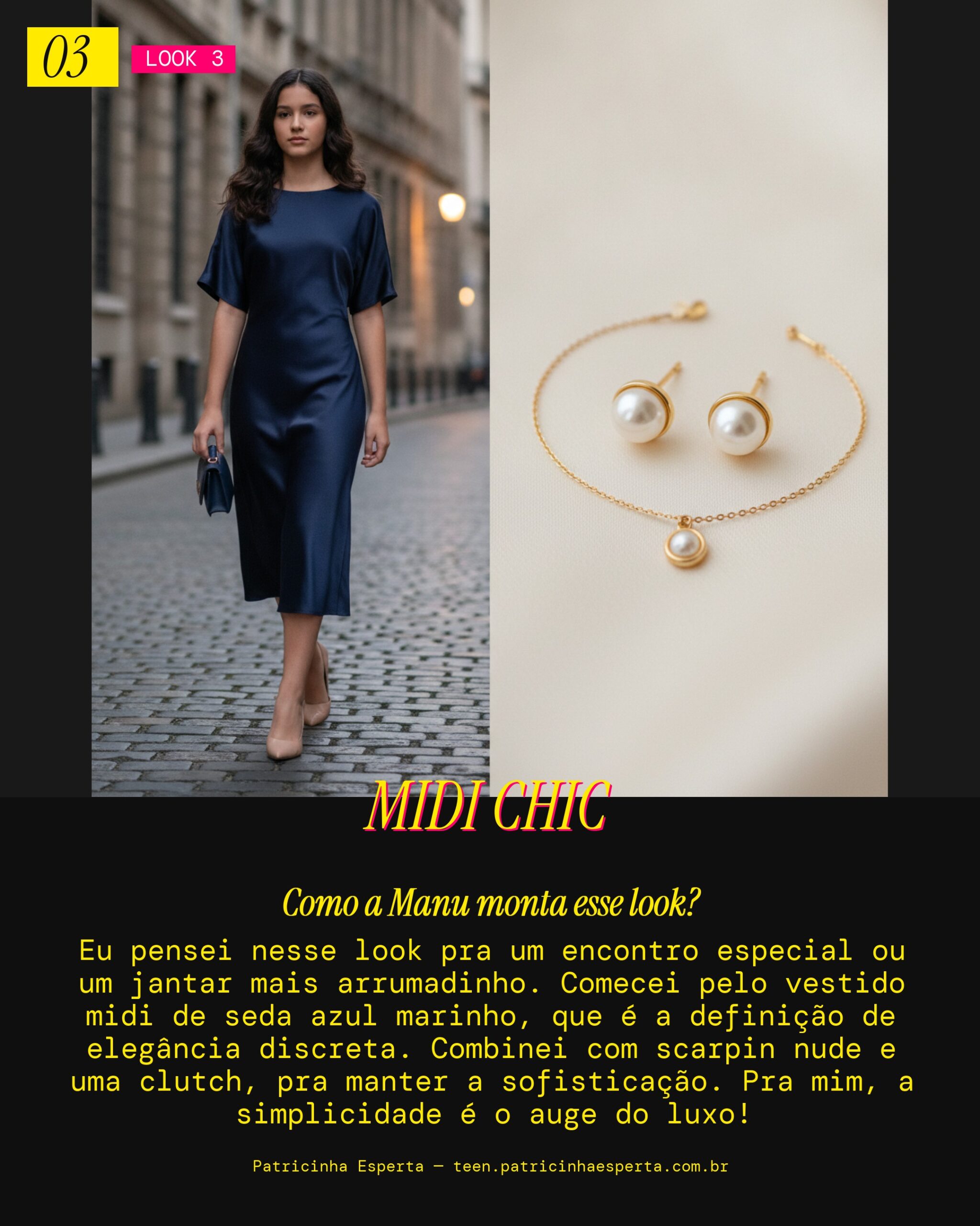 MANU RECOMENDA: Vestido Midi de Seda pro Encontro