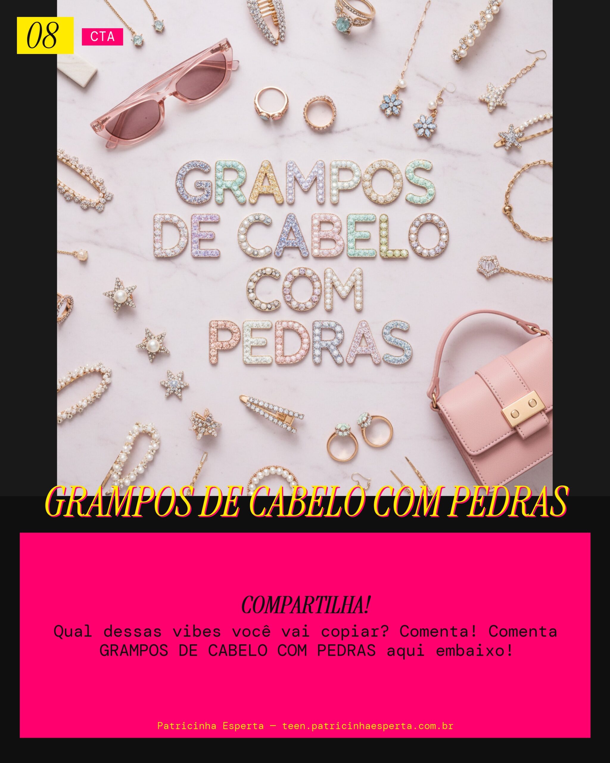 GRAMPOS DE CABELO COM PEDRAS