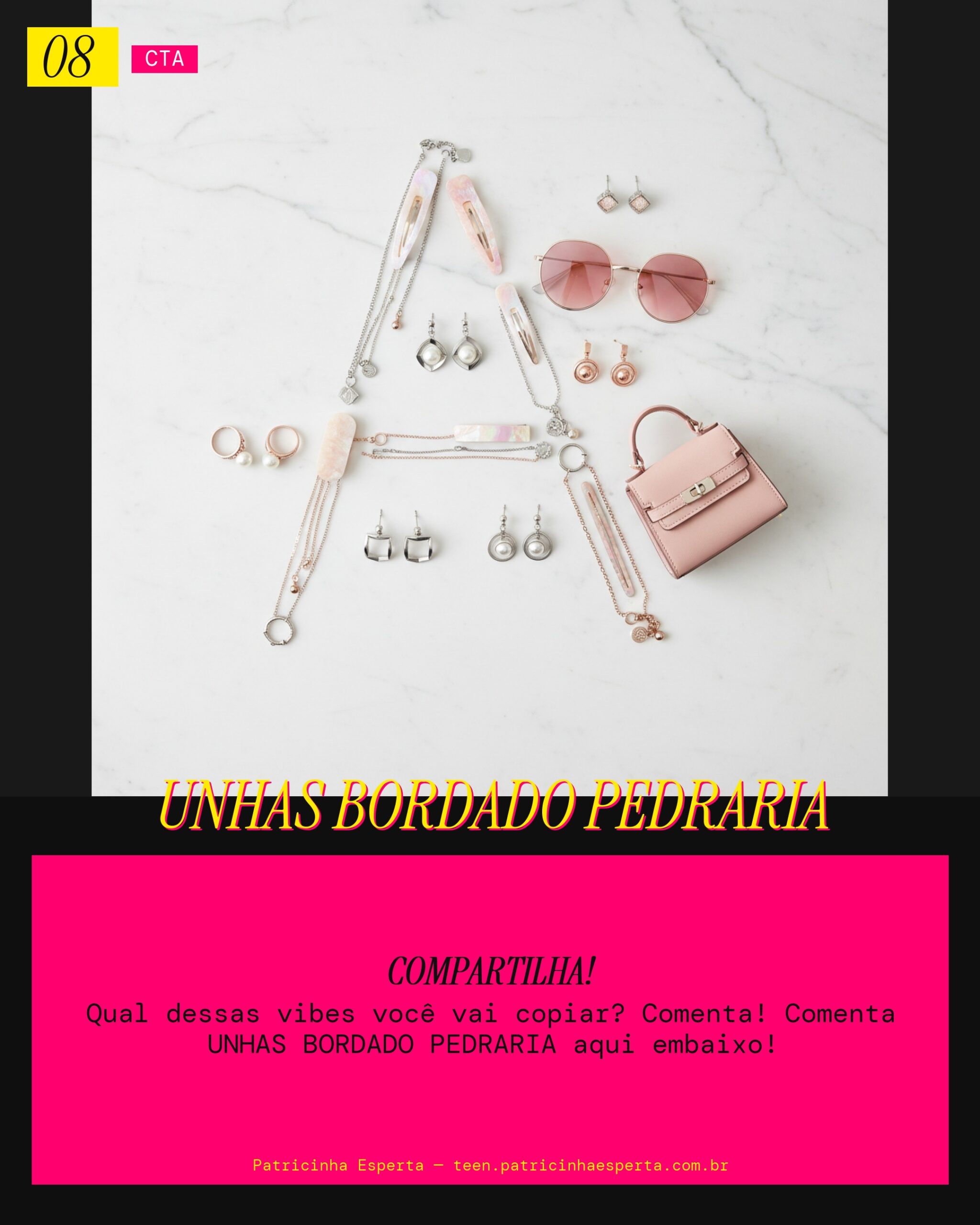 Unhas Bordado Pedraria