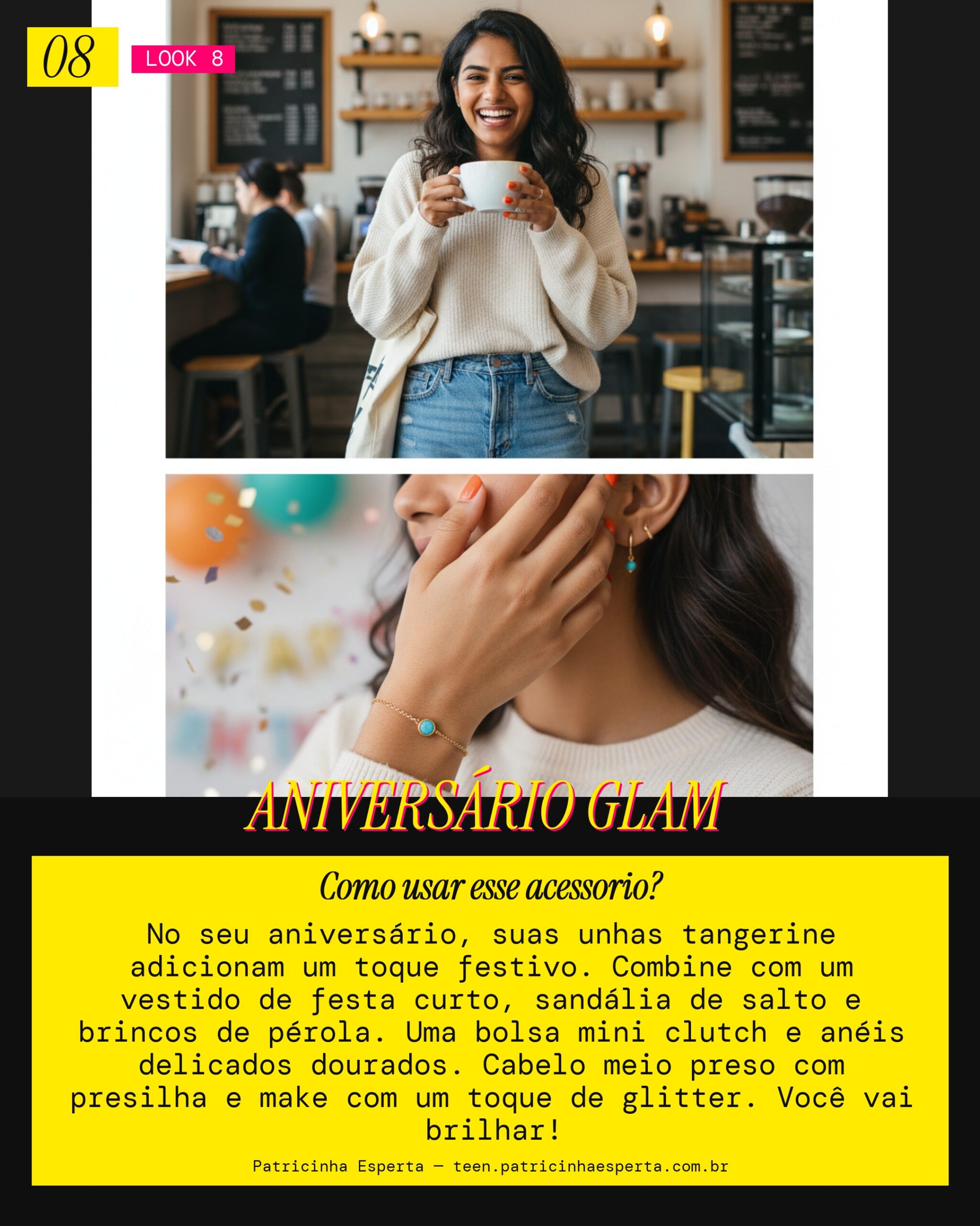 Unhas Tangerine: B-Day Glam