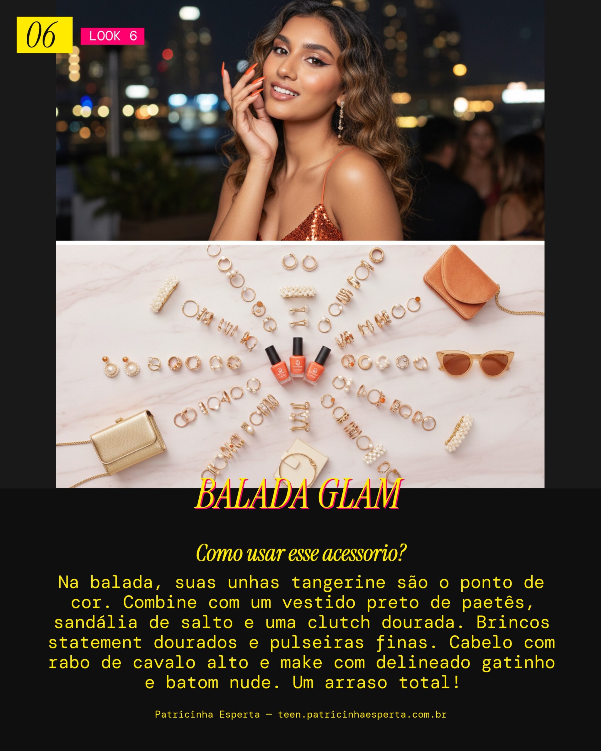 Unhas Tangerine: Night Out Glow