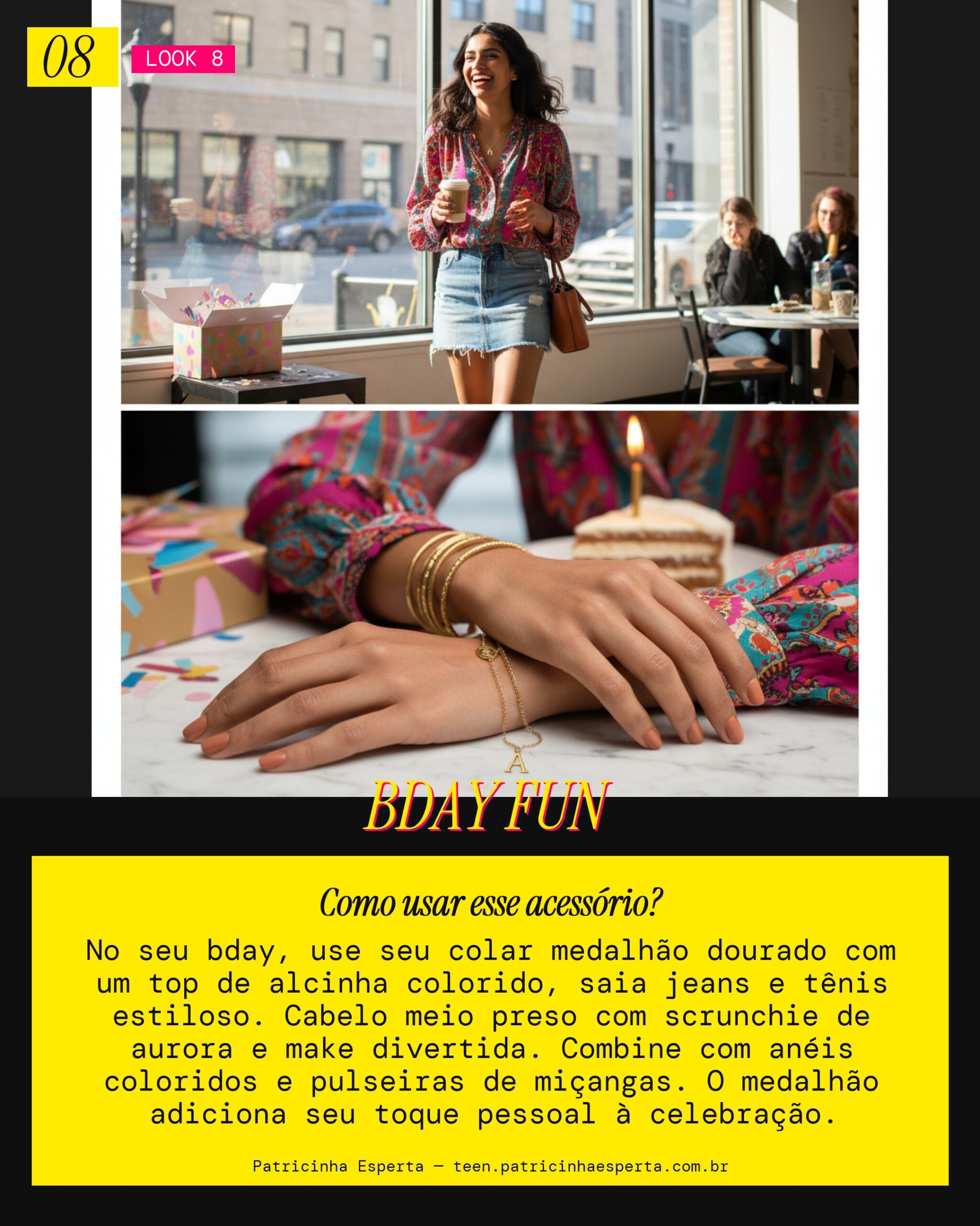 Colar Medalhão: Vibe Fun no Aniversário