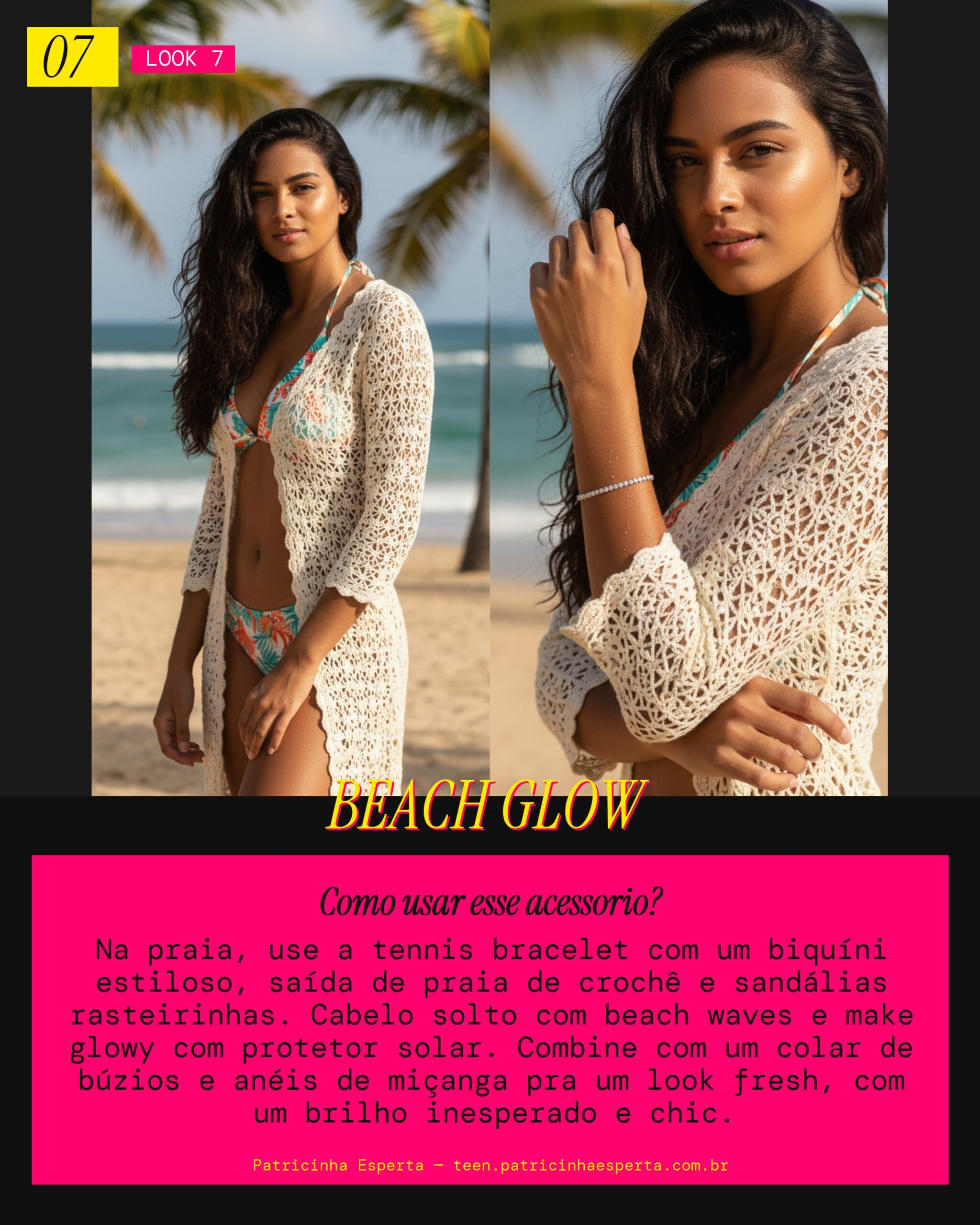 Look 7: Tennis Bracelet na Praia e Verão
