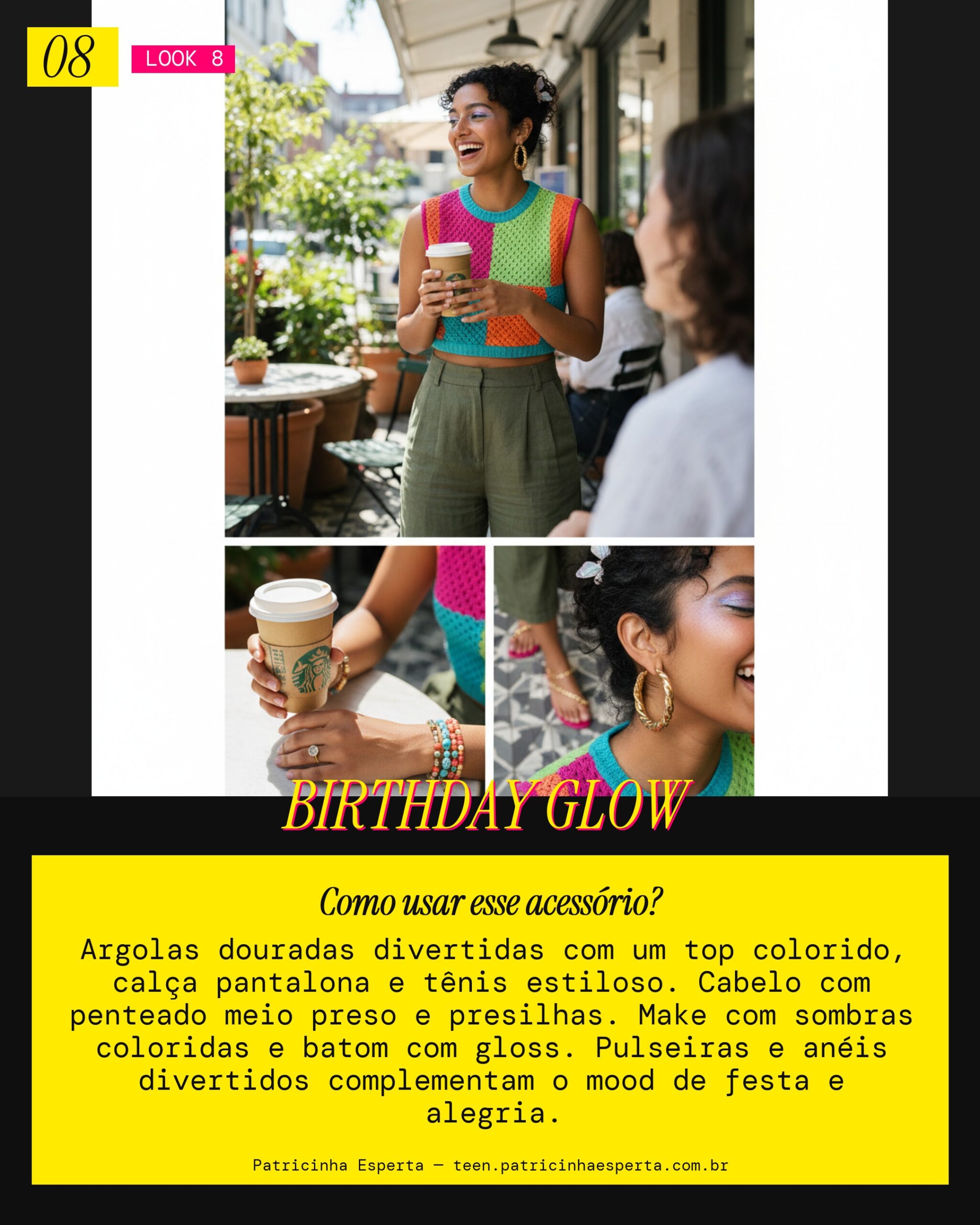 Brinco Hoop Dourado: Vibe Aniversário Fun