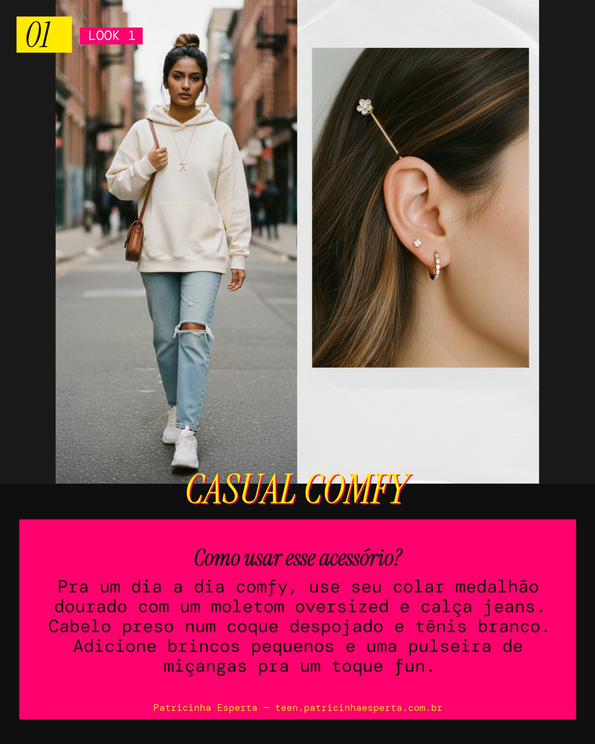 Colar Medalhão: Vibe Casual Comfy do Dia a Dia