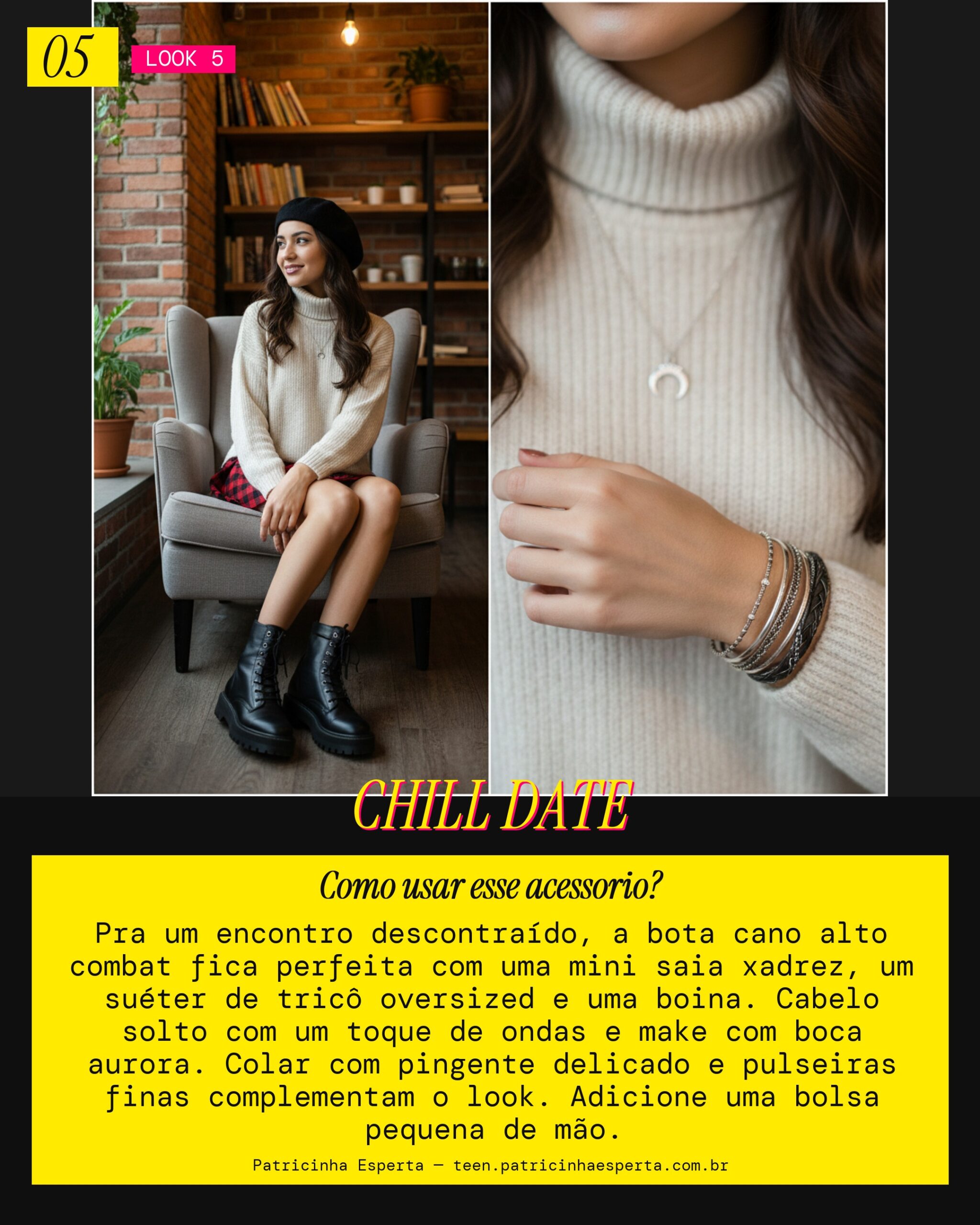 Look 5: Bota Combat Encontro Chill