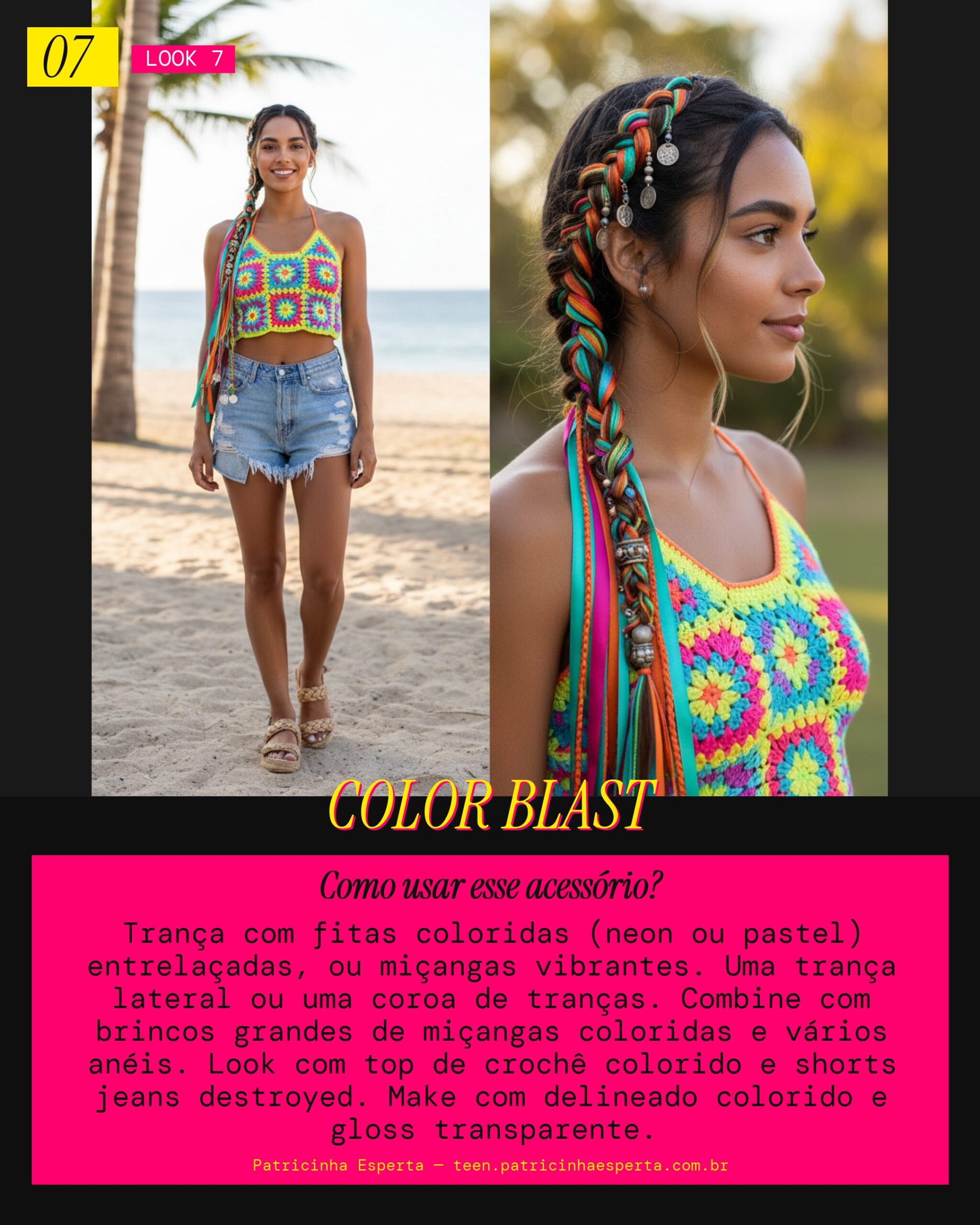Trança Boho Colorida: Explosão de Cores
