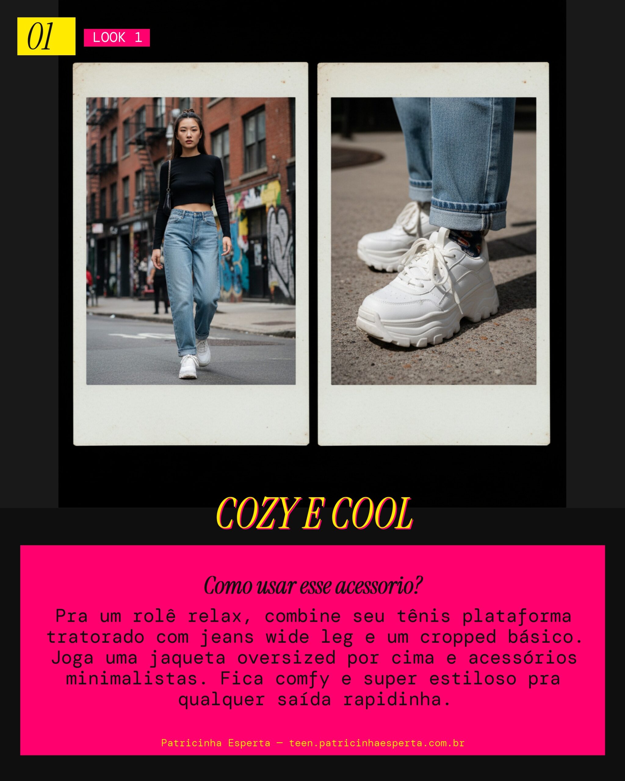 Look 1: Plataforma no Dia a Dia Casual