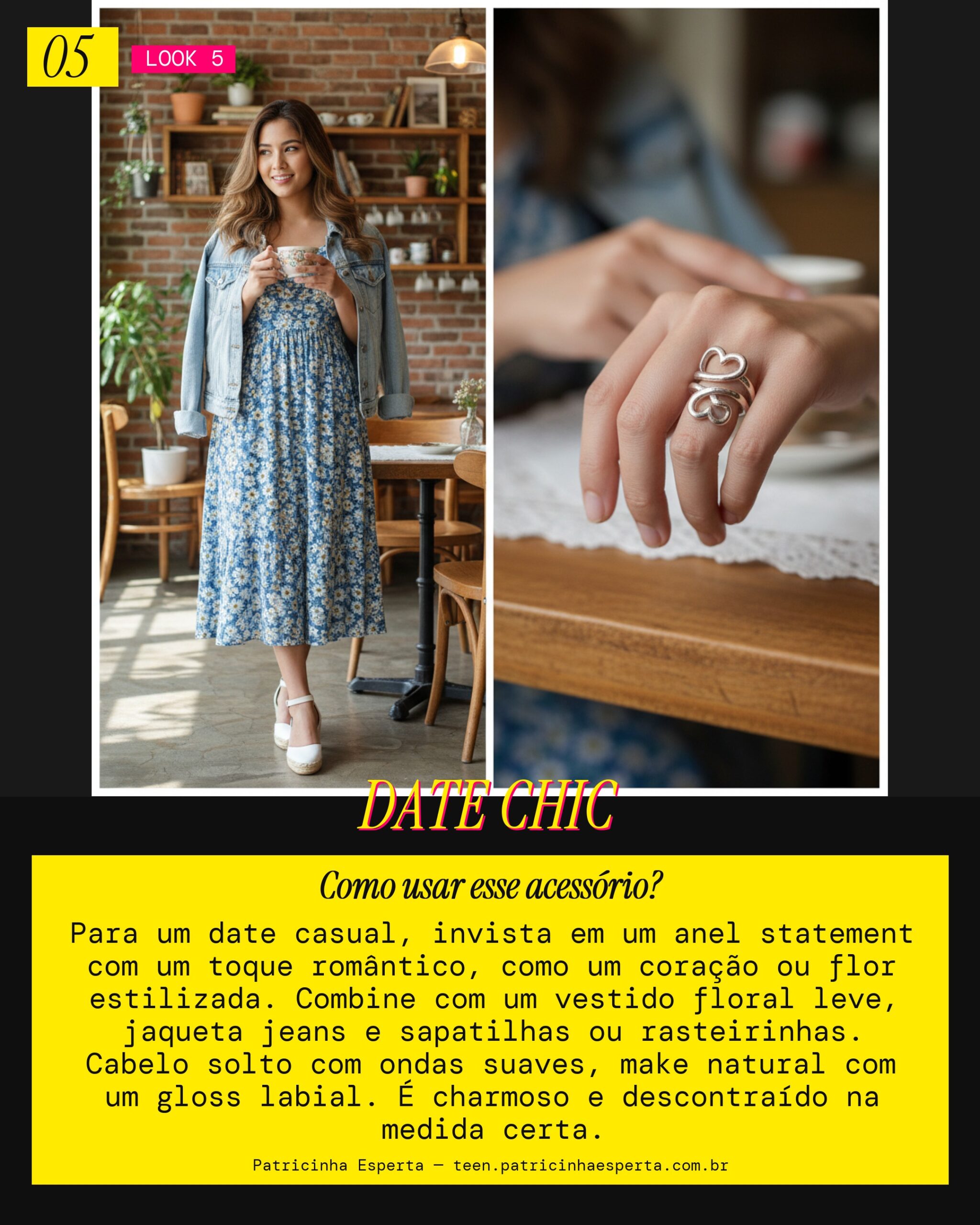 Look 5: Anel Statement Encontro Casual