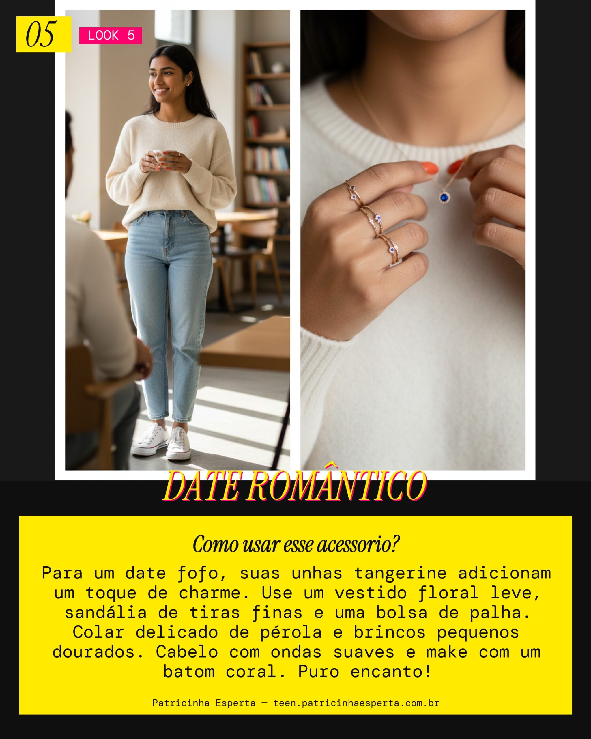 Unhas Tangerine: Date Fofo