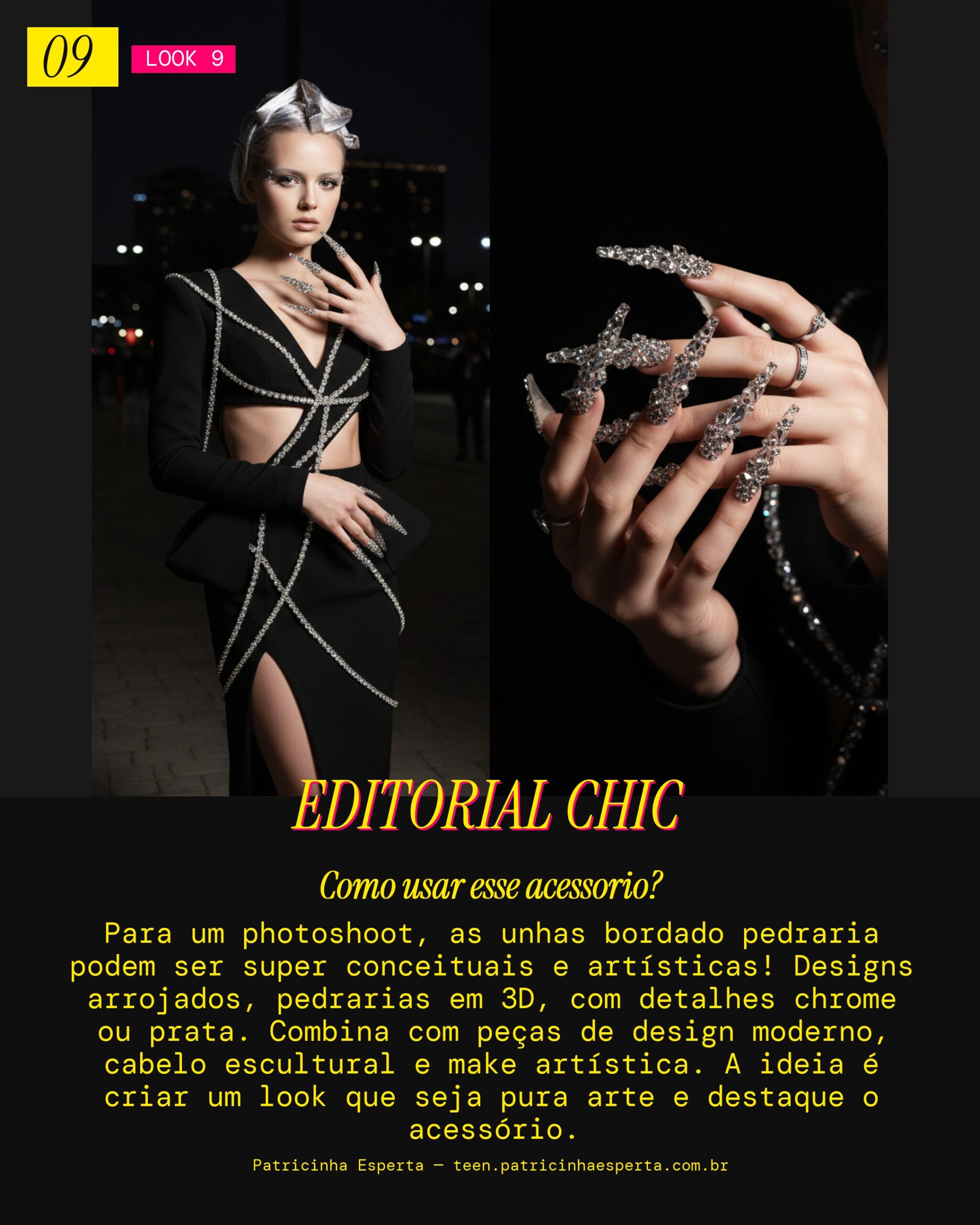 Look 9: Unhas Bordado Pedraria - Photoshoot Editorial