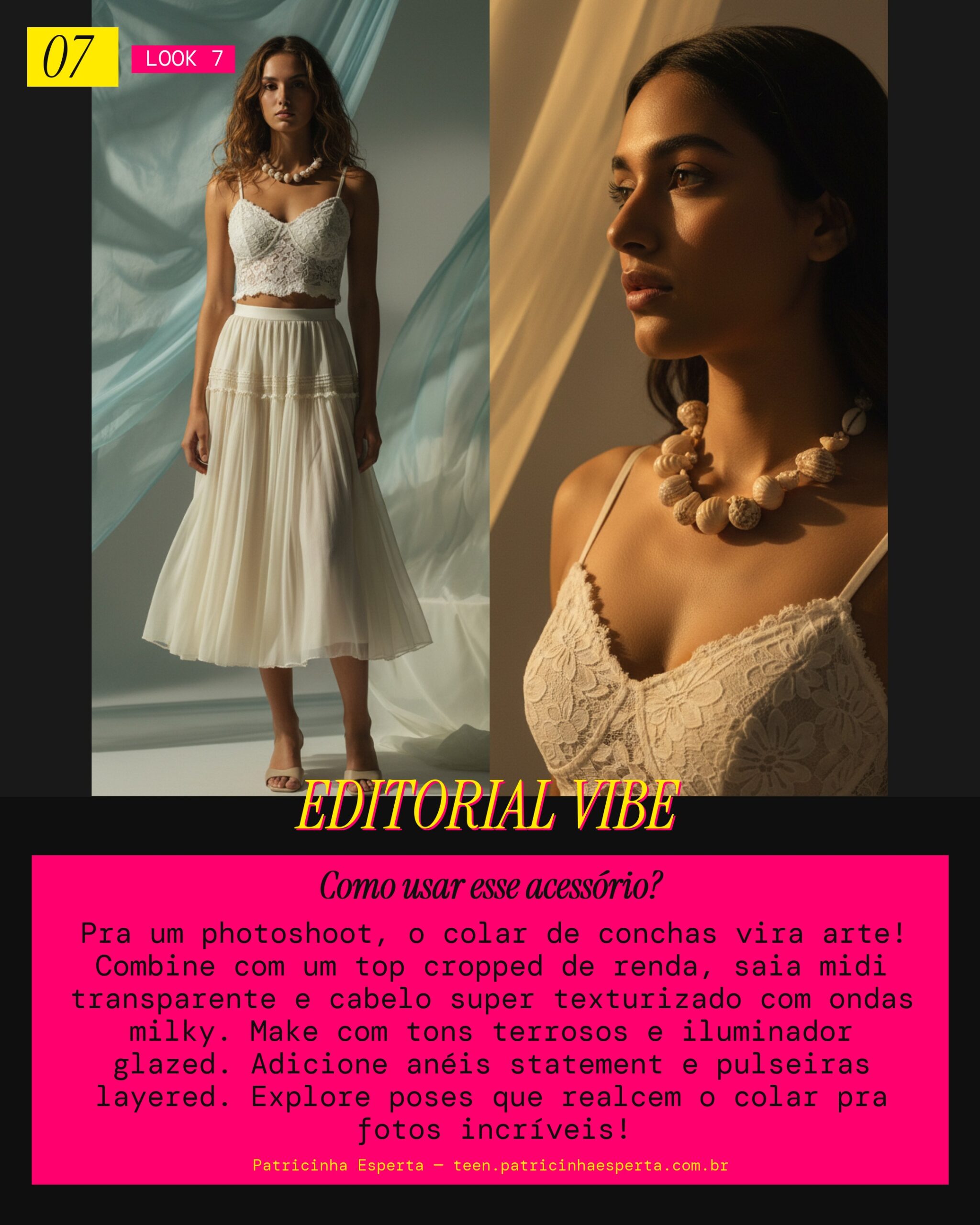 Look 7: Colar de Conchas Boho Photoshoot Editorial