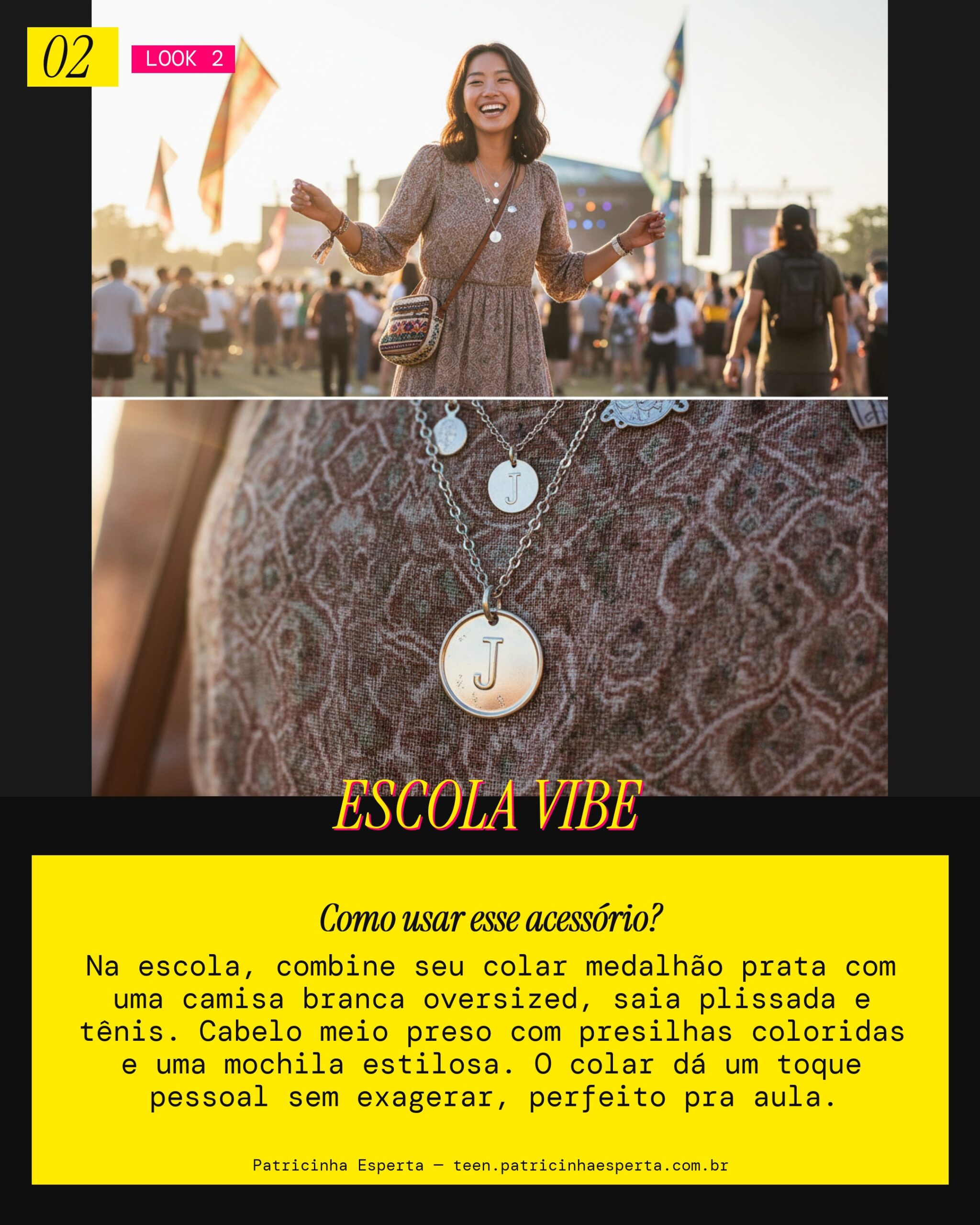 Colar Medalhão: Acessório Cool pra Escola