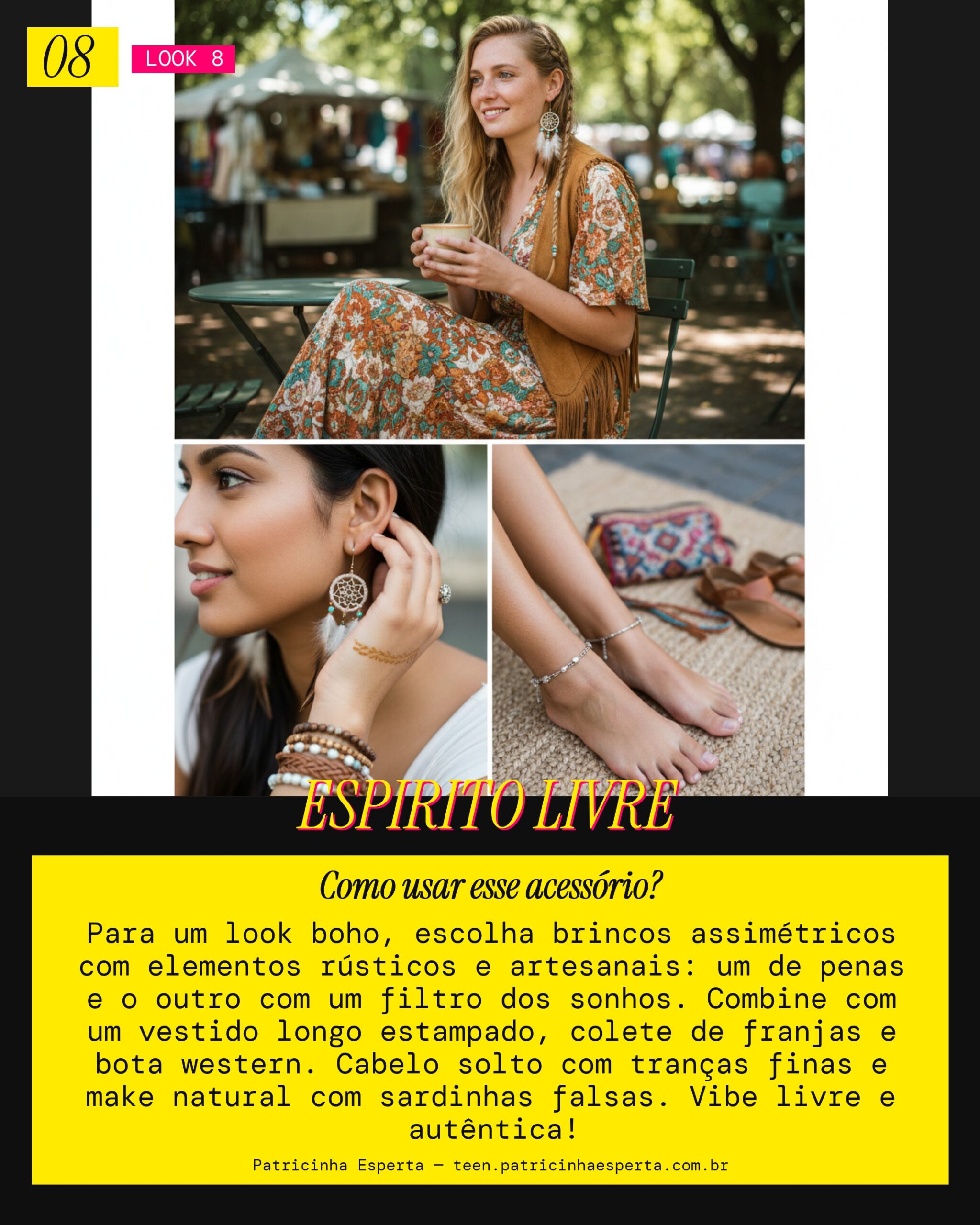 Brinco Assimétrico: Boho Chic