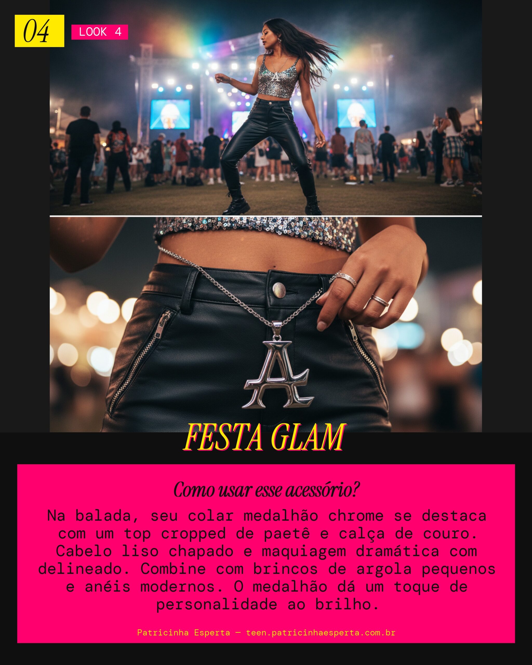 Colar Medalhão: Brilho na Festa Noturna