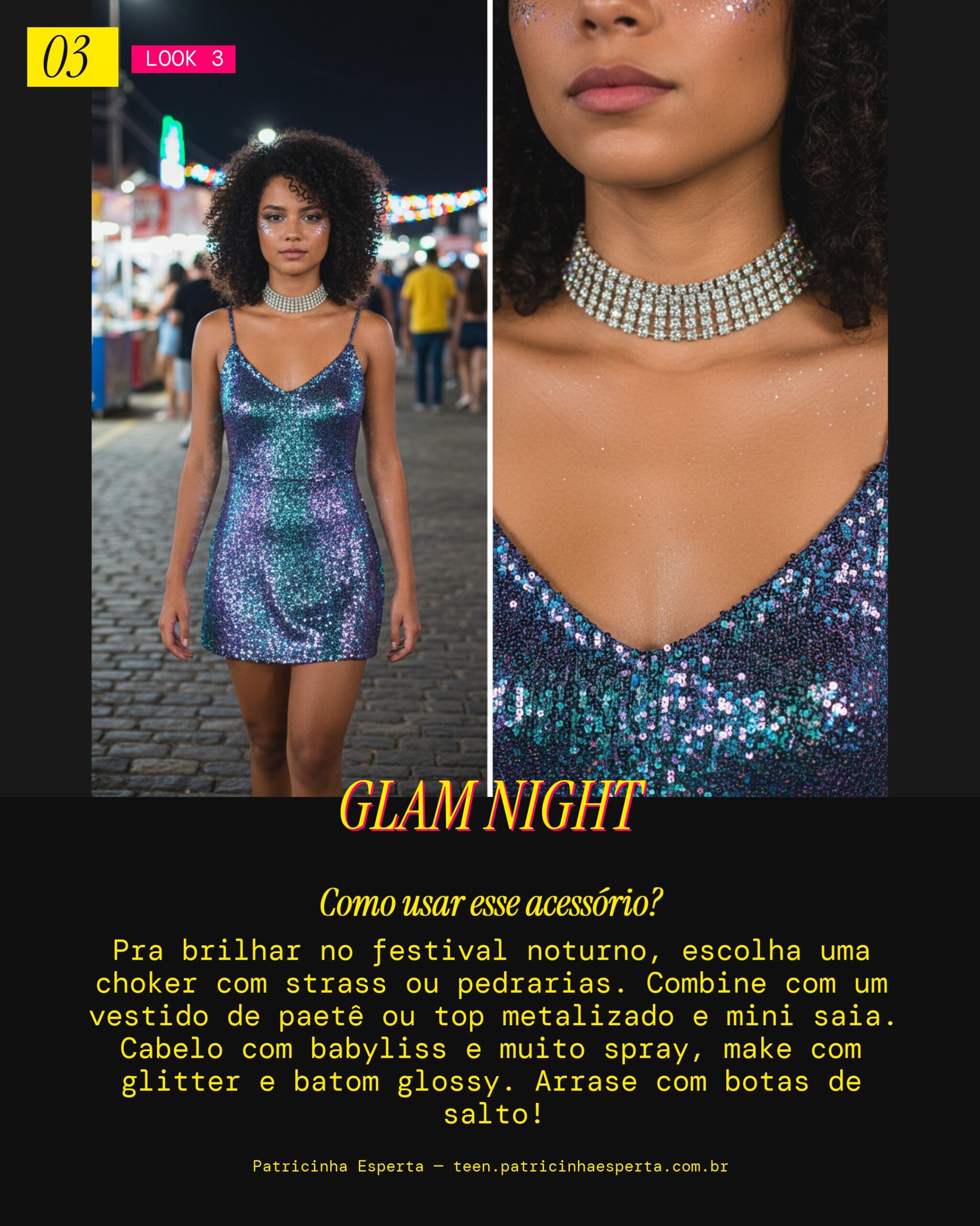 Choker Festival Glam: Brilho e Night Out
