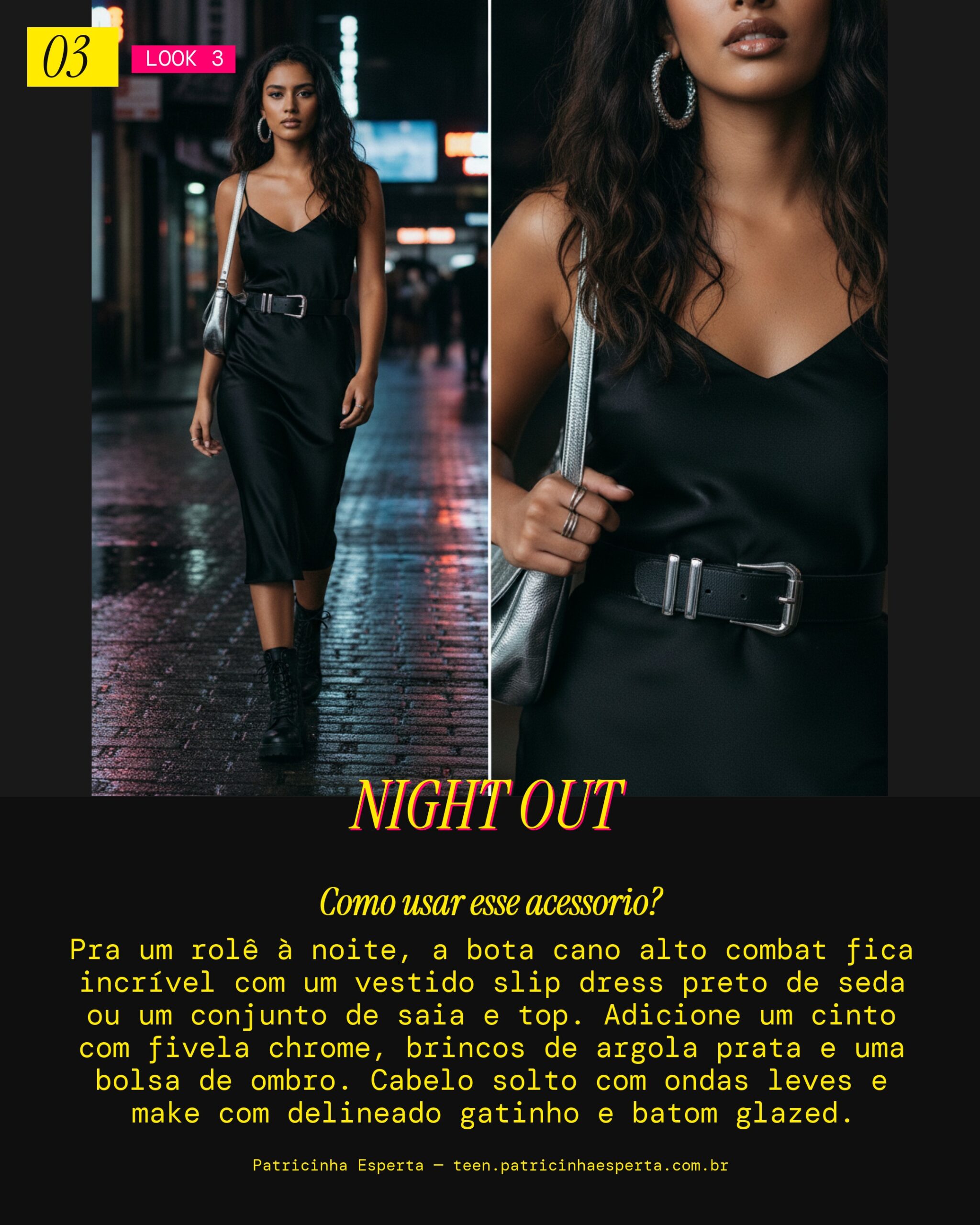 Look 3: Bota Combat Rolê Noturno