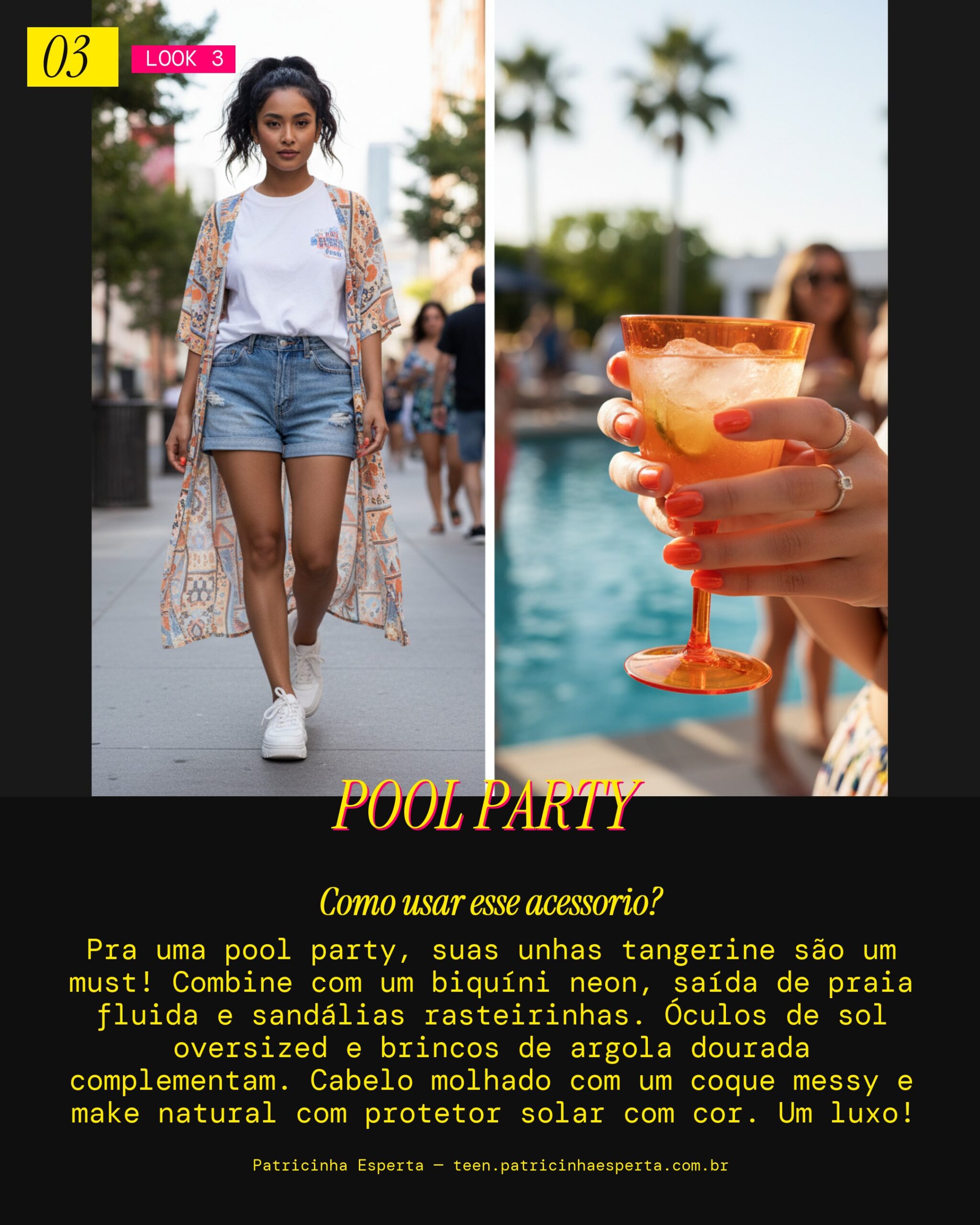 Unhas Tangerine: Pool Party Diva