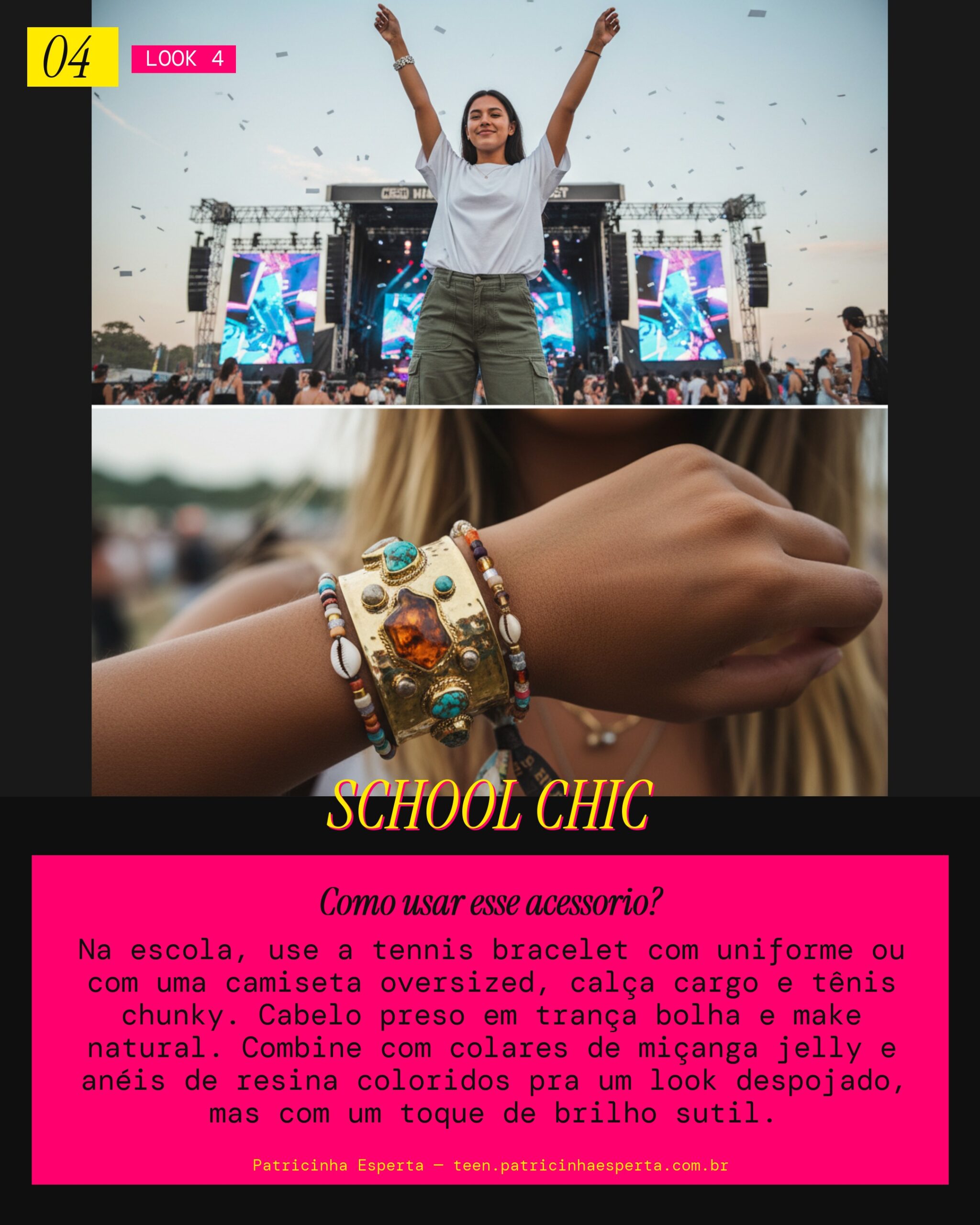 Look 4: Tennis Bracelet na Escola Super Cool