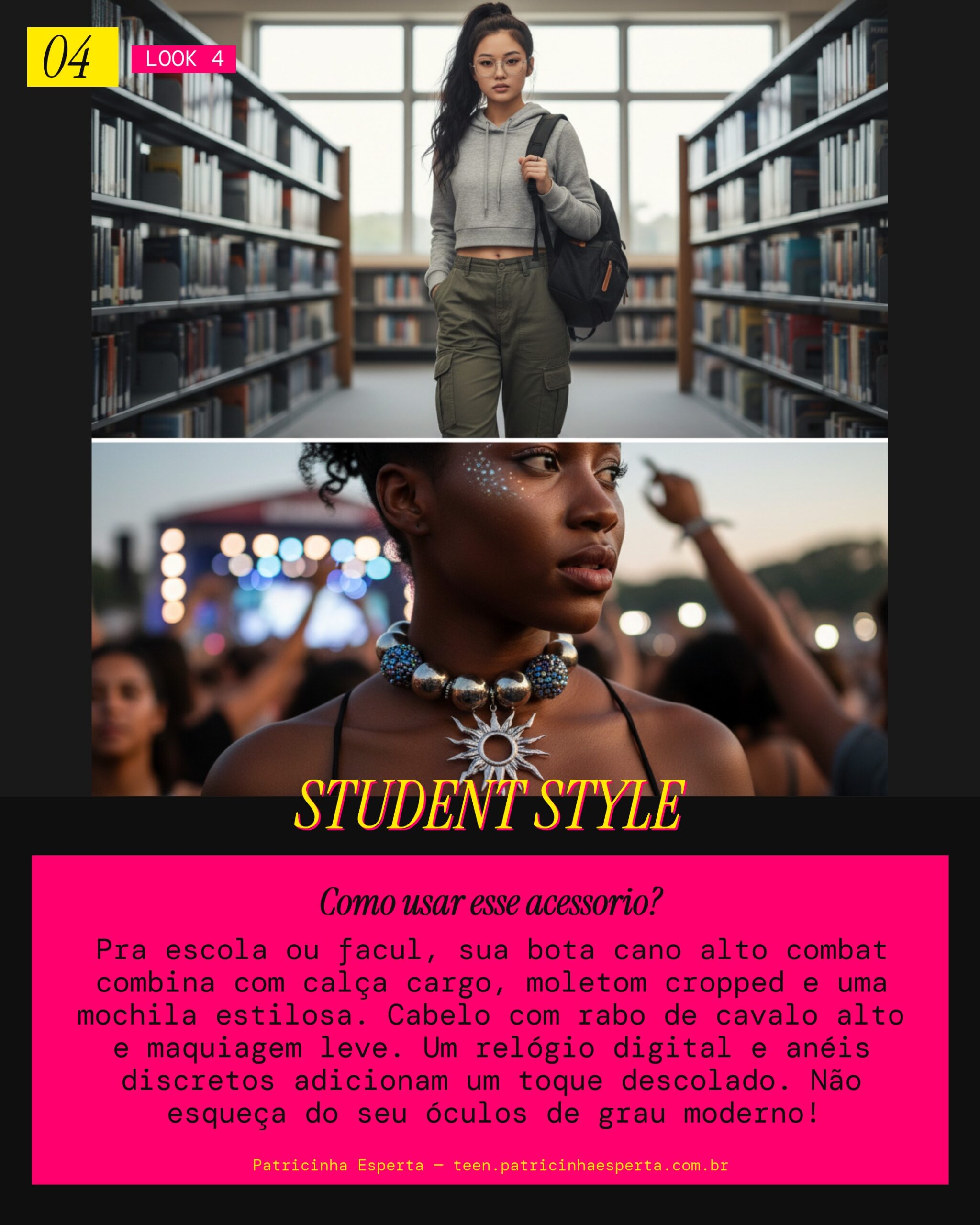 Look 4: Bota Combat Escola/Facul Cool