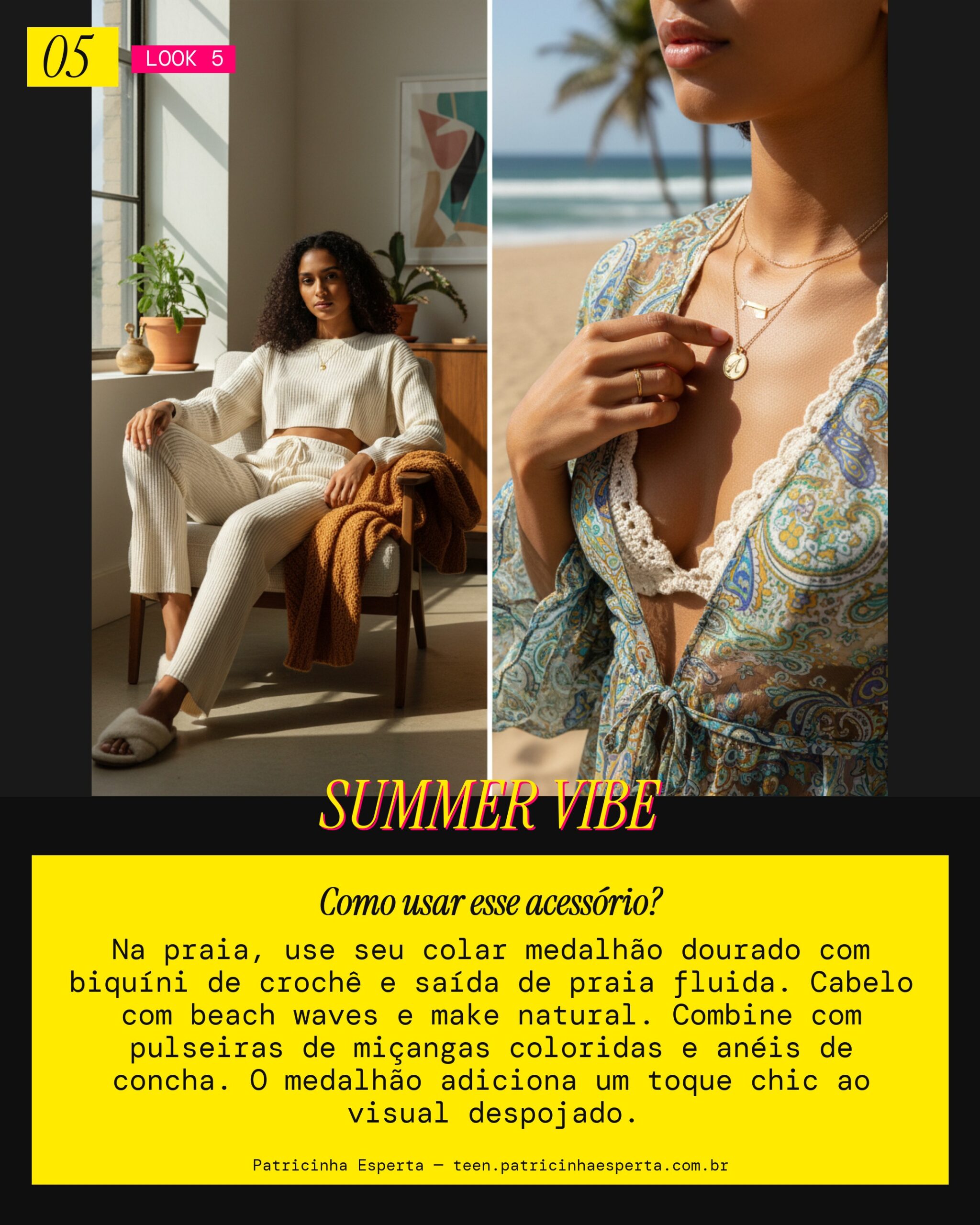 Colar Medalhão: Acessório Leve pra Praia e Verão