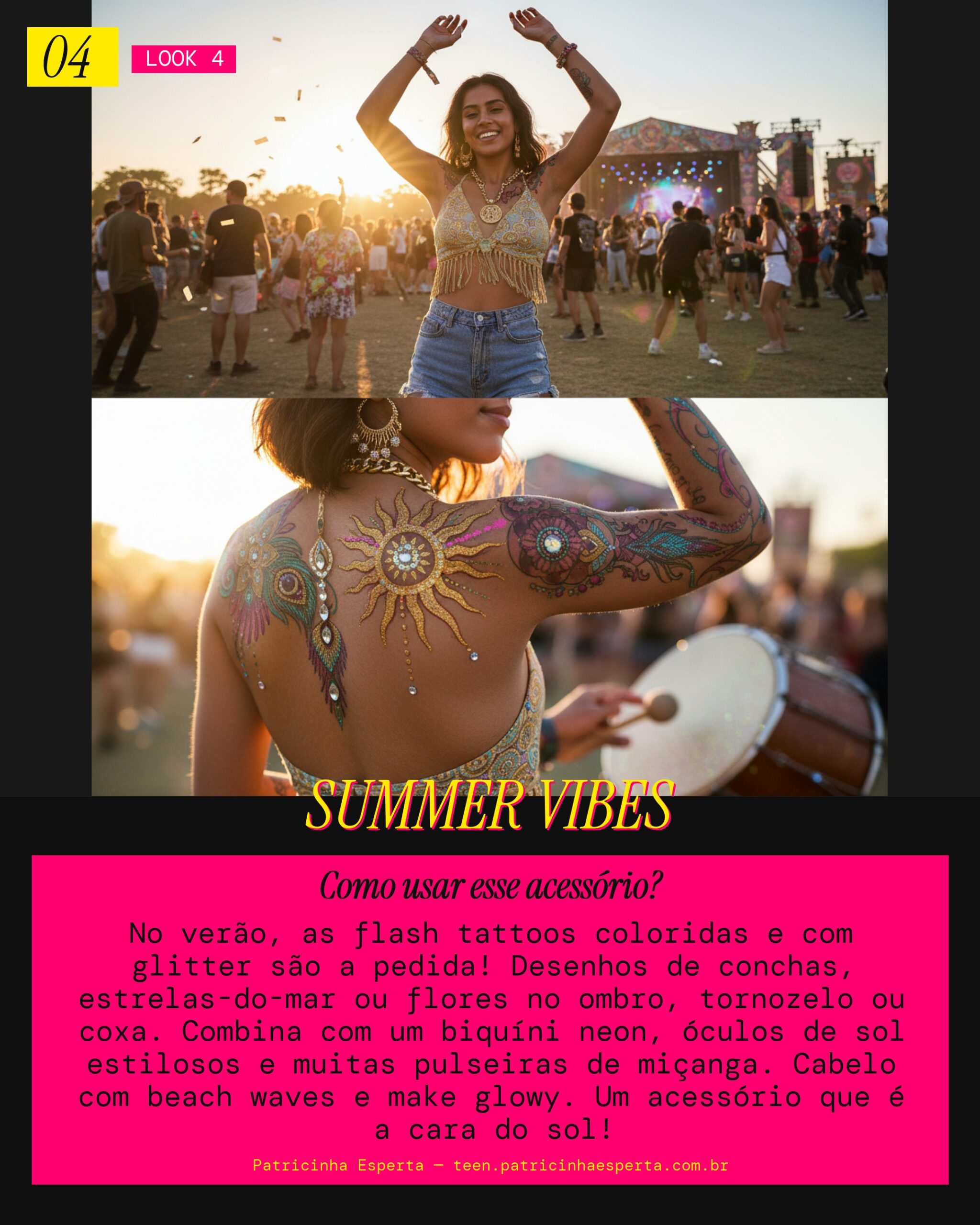 Flash Tattoo Praia/Verão: Vibe Solar