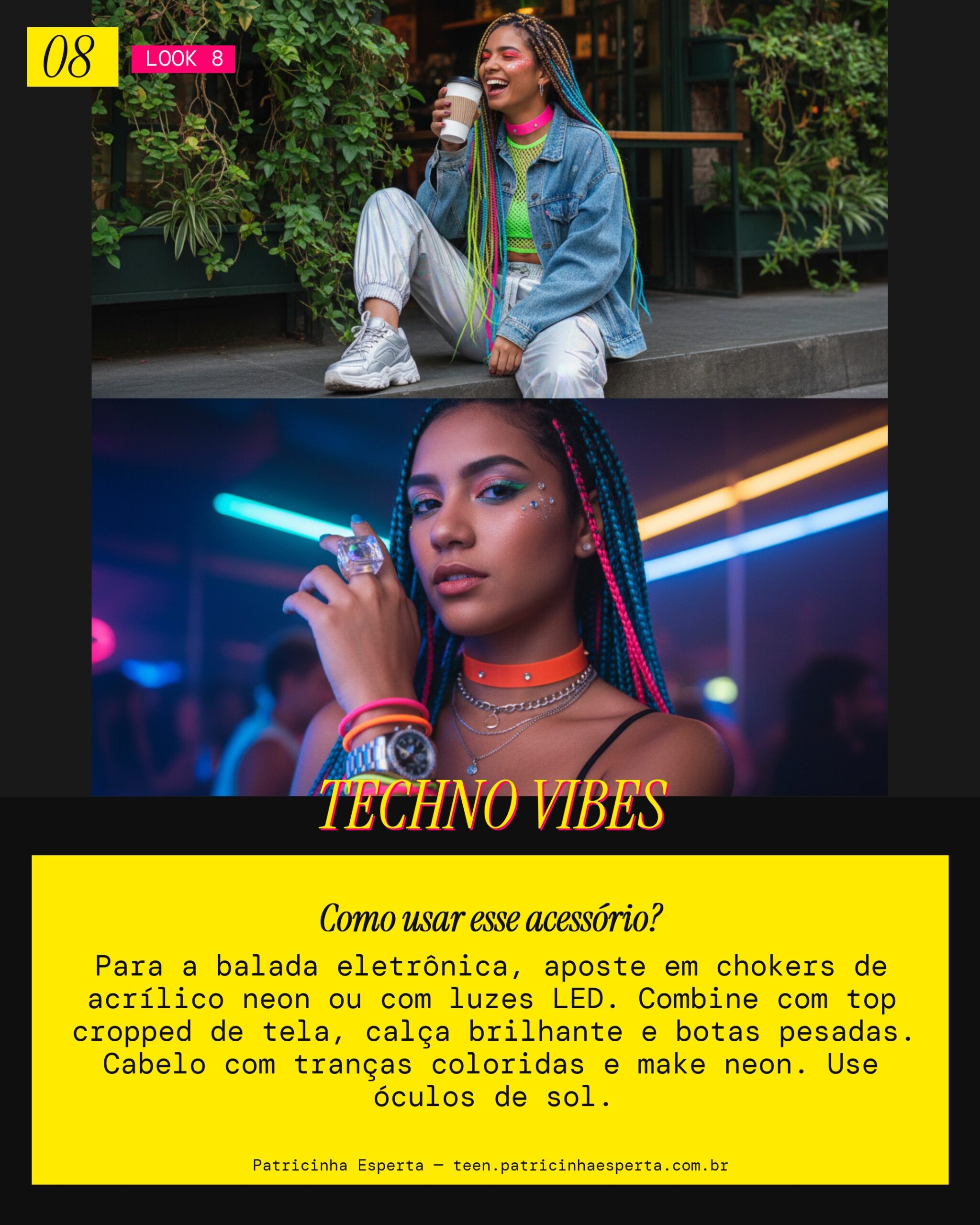 Choker Balada Eletrônica: Neon e Futurista