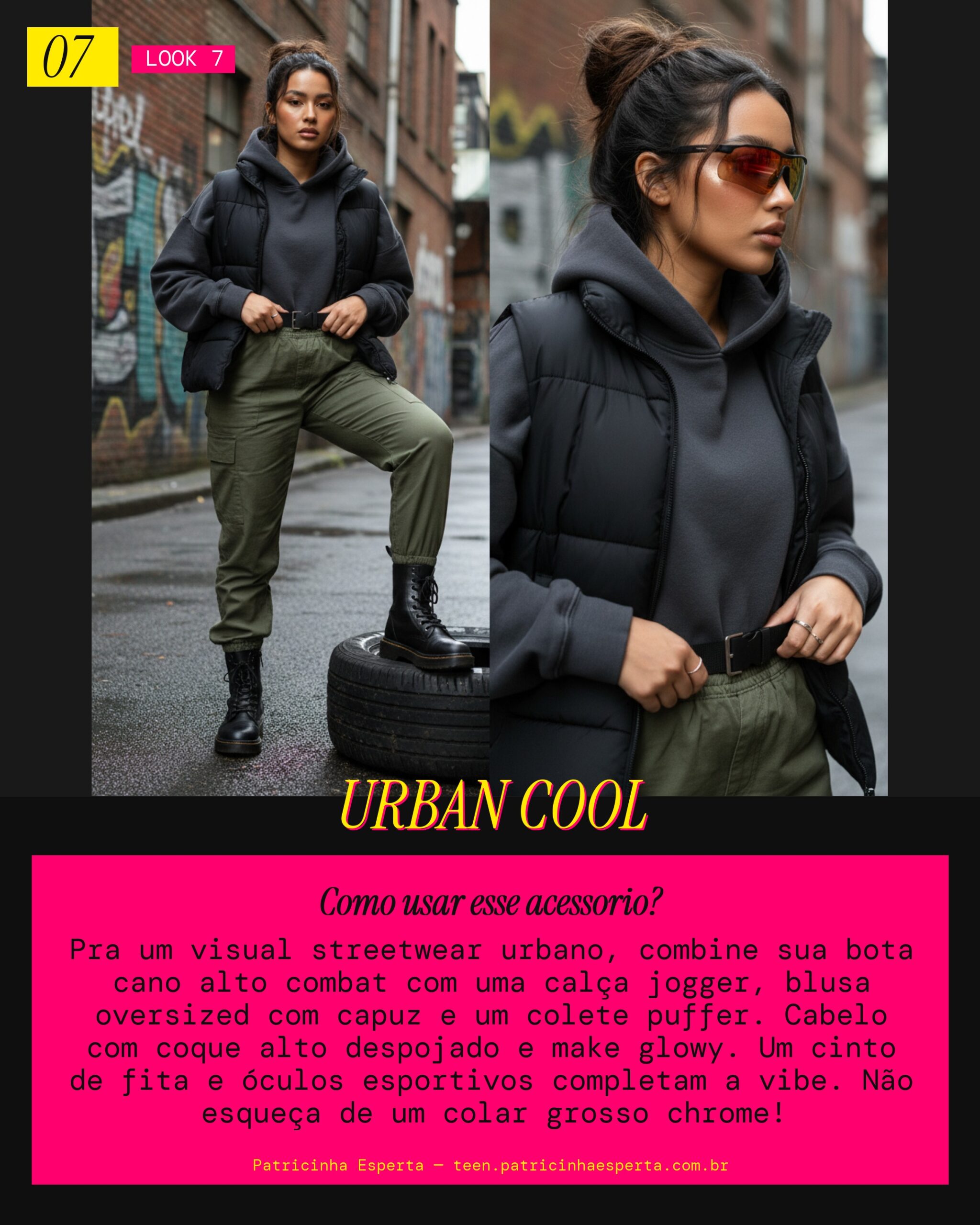 Look 7: Bota Combat Streetwear Urbano