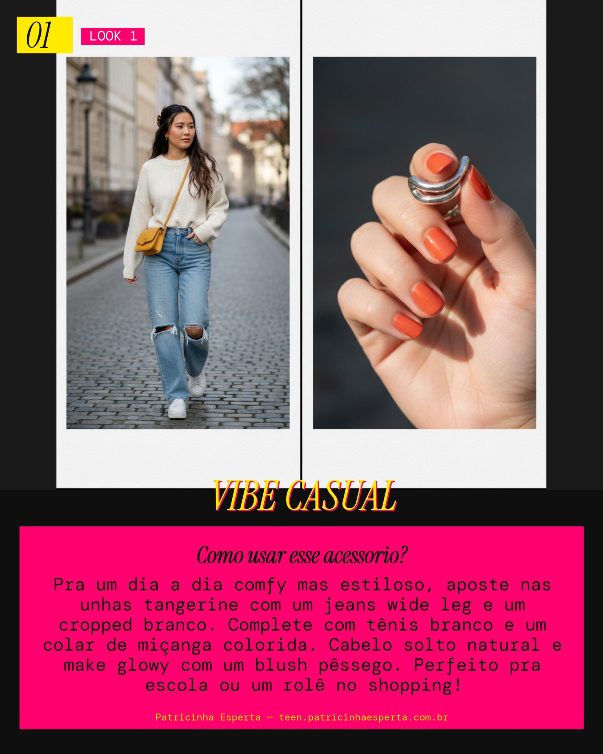 Unhas Tangerine: Casual Cool