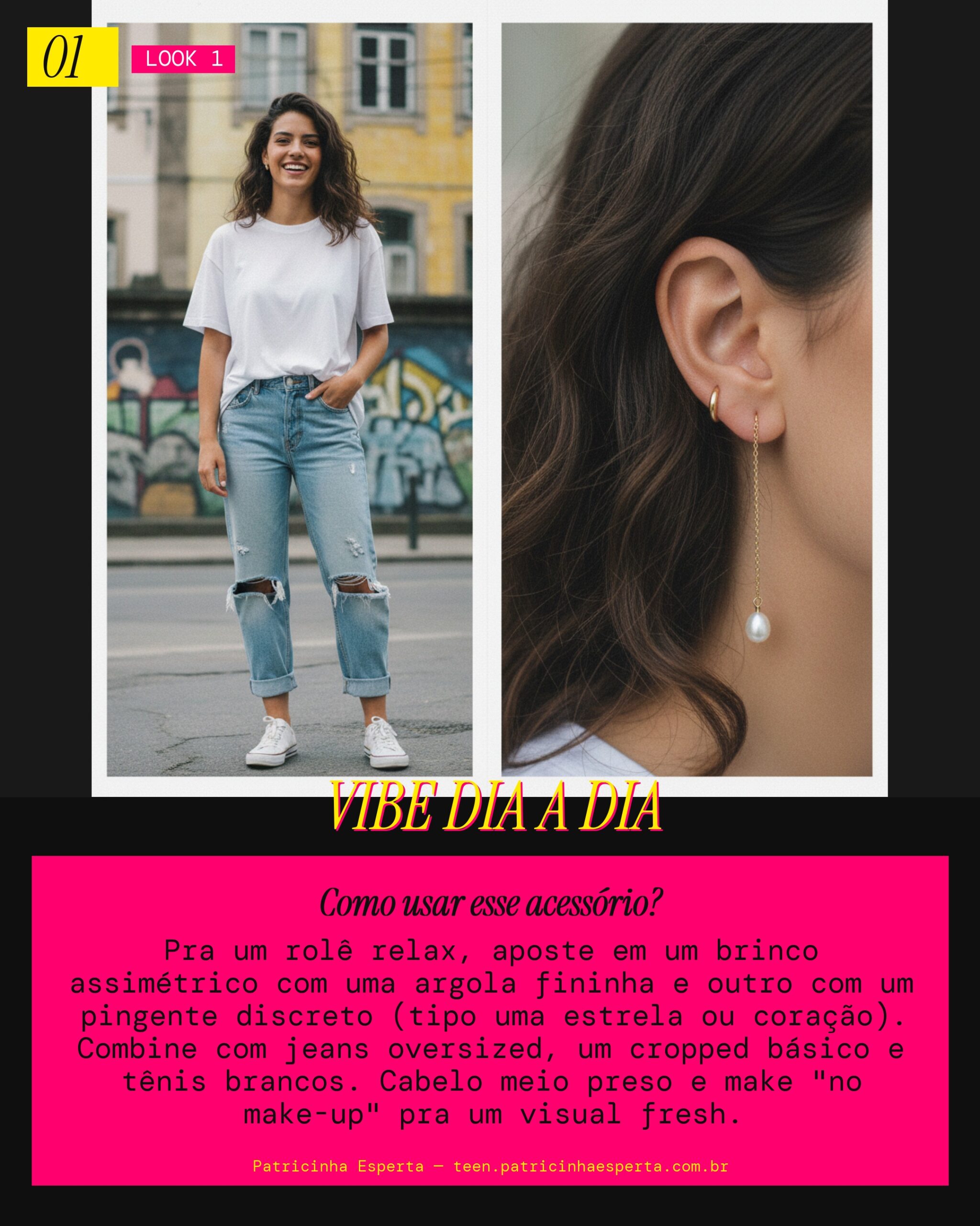 Brinco Assimétrico: Casual Cool