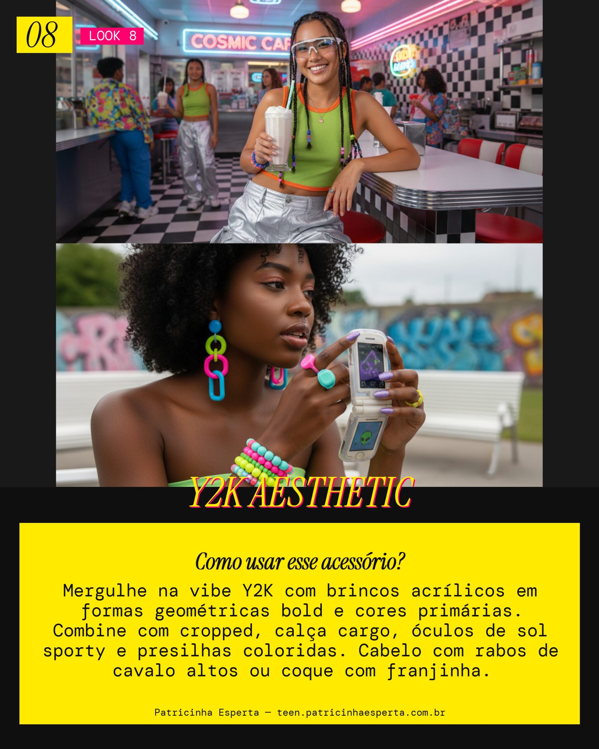 Brincos Acrílico Y2K Retro