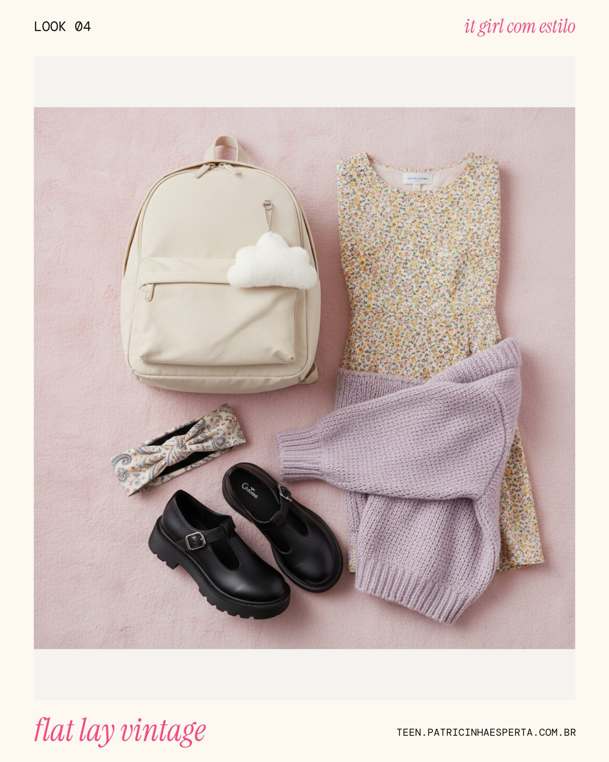 Look 4: Flat Lay - Soft Girl Meets Vintage