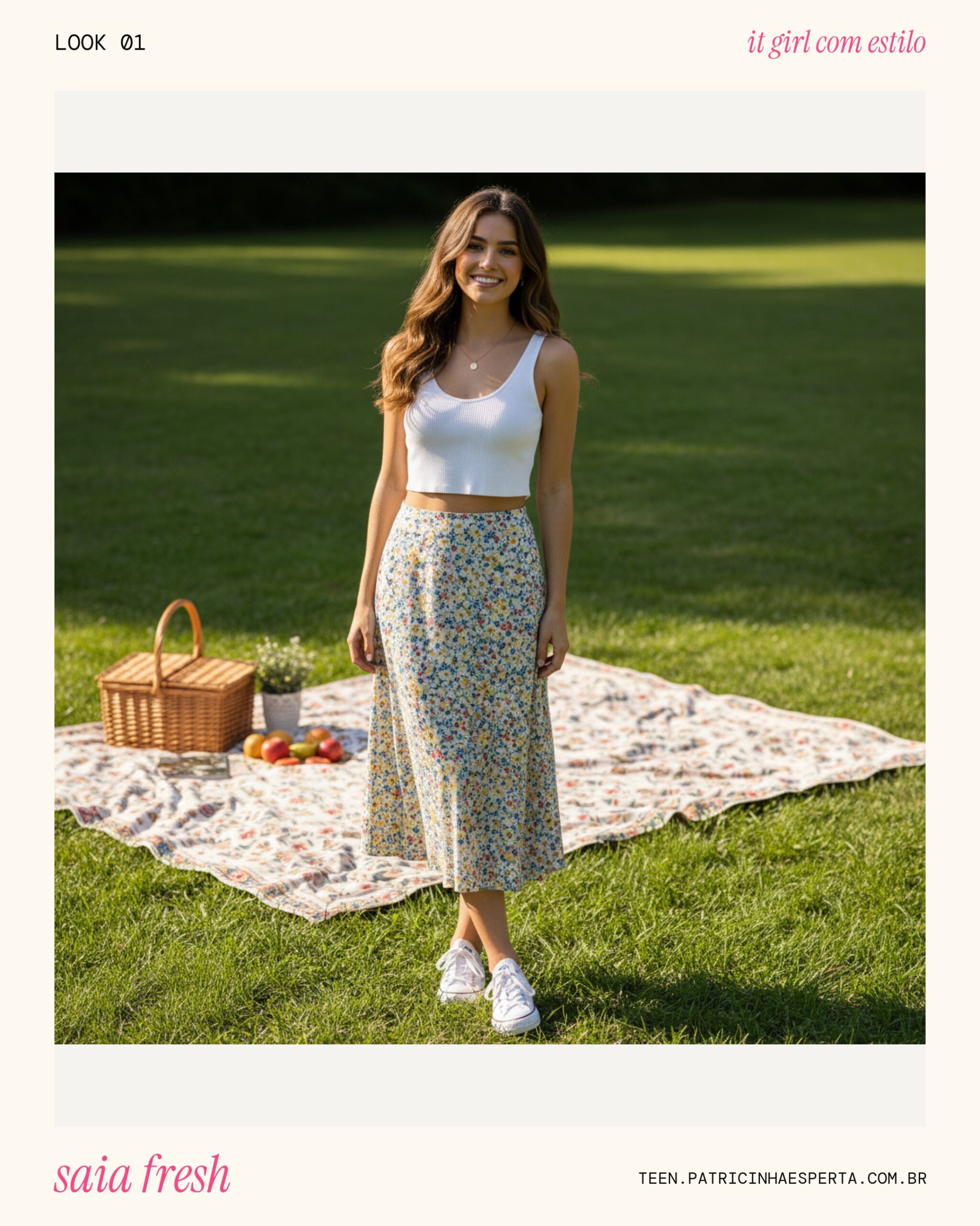 Look 1: Saia midi floral