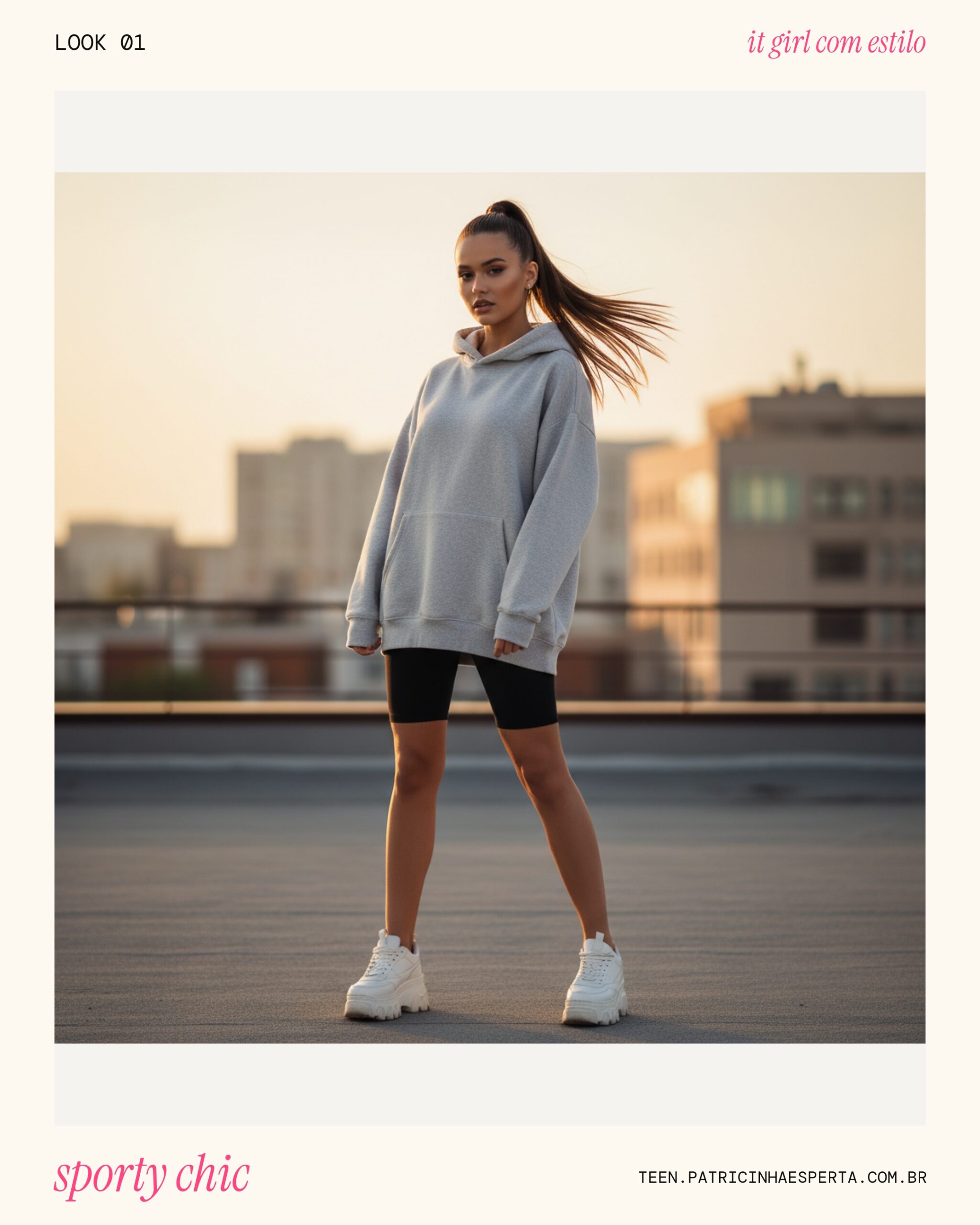 Look 1: Sporty Chic com Glossy